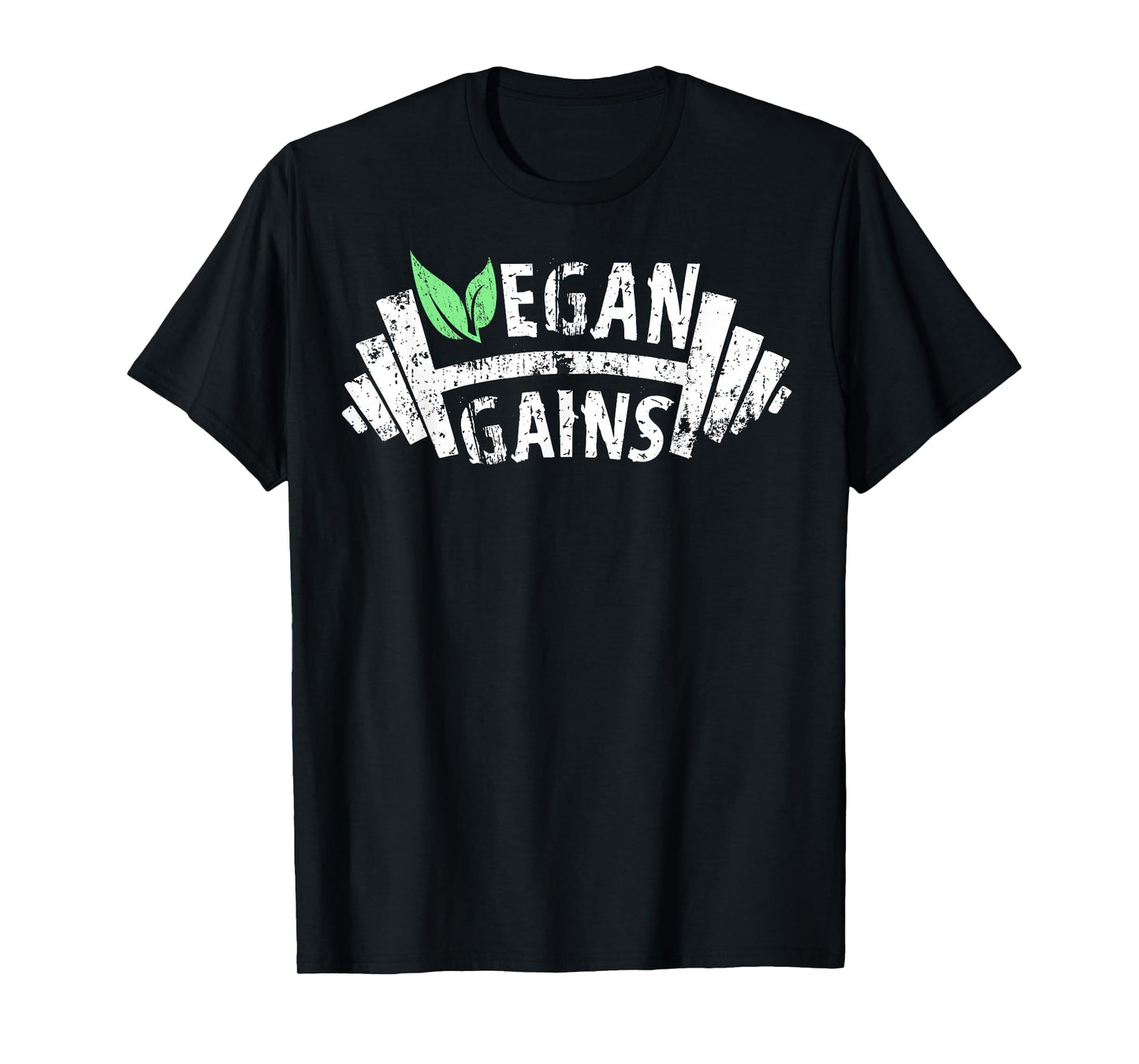 Vegan Gains Vegetarian Gym Workout Humor Tee Weightlifting T-Shirt
