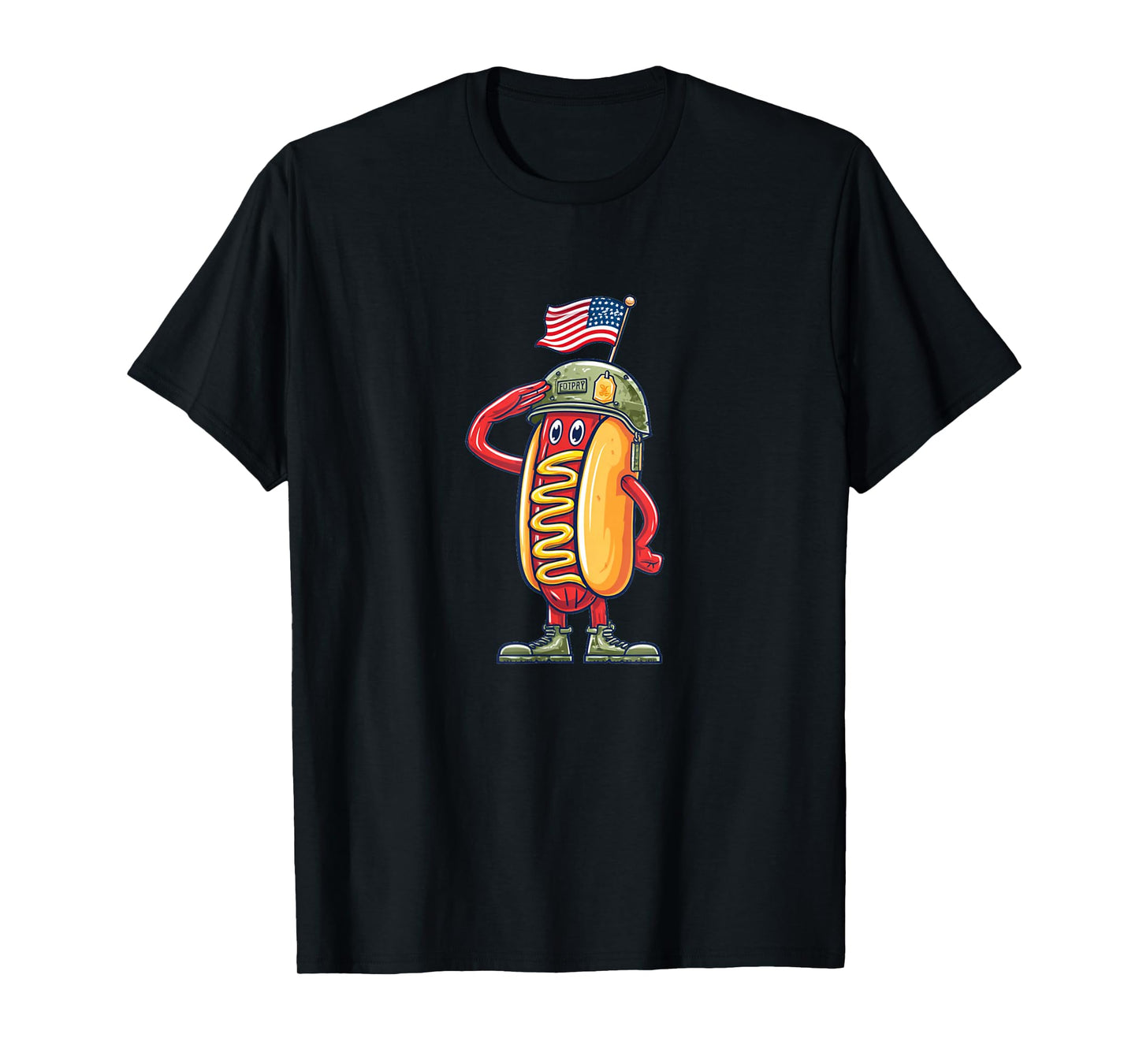 Patriotic Saluting Hotdog Costume T-Shirt