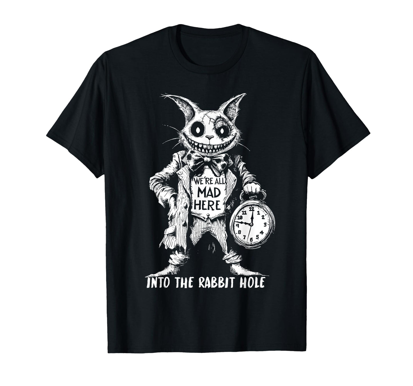Creepy Cheshire Cat in Wonderland Gothic Fantasy Art Horror Men Women T-Shirt