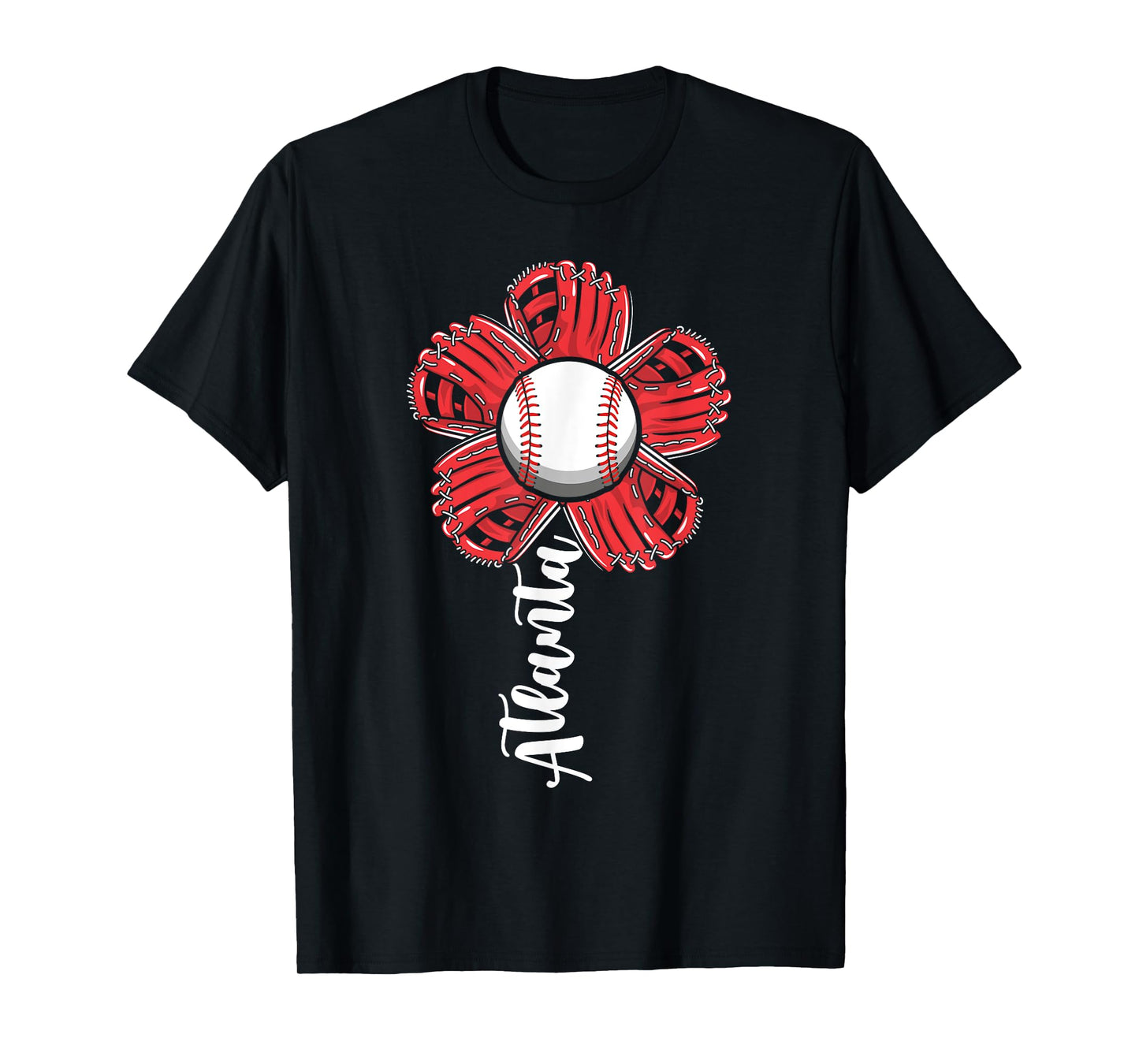 Cute Flower Atlanta Retro Baseball Lover Game Day T-Shirt