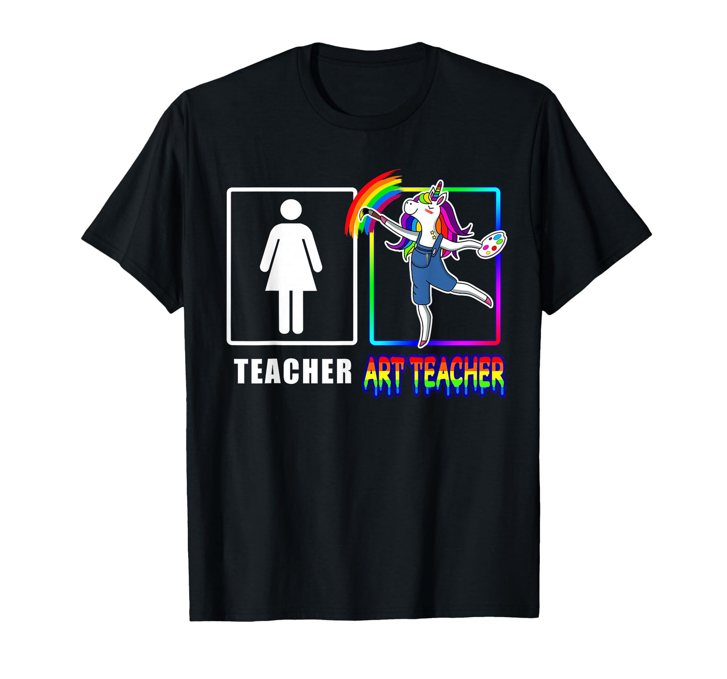 Cute Art Teacher Magical Dabbing Unicorn Gift Funny Artist T-Shirt