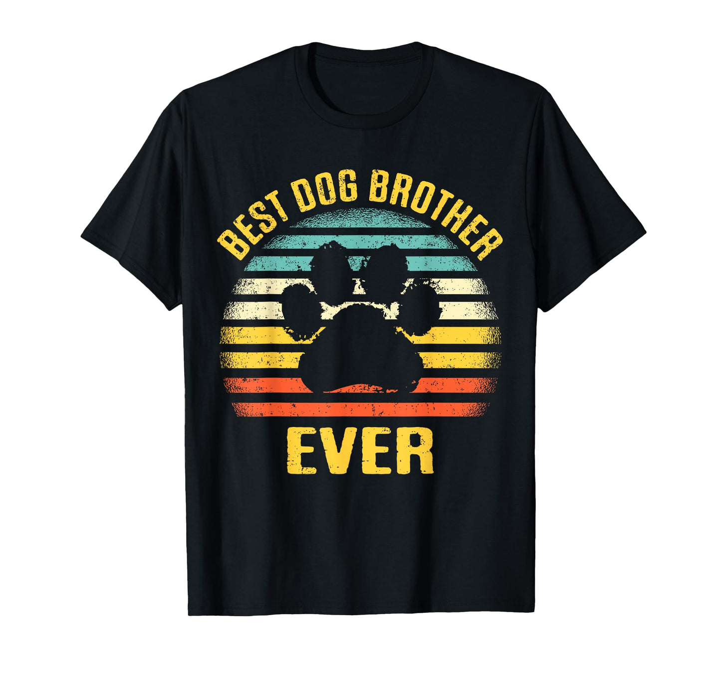 Best Dog Brother Ever Retro Paw Puppy Lover Men Women T-Shirt
