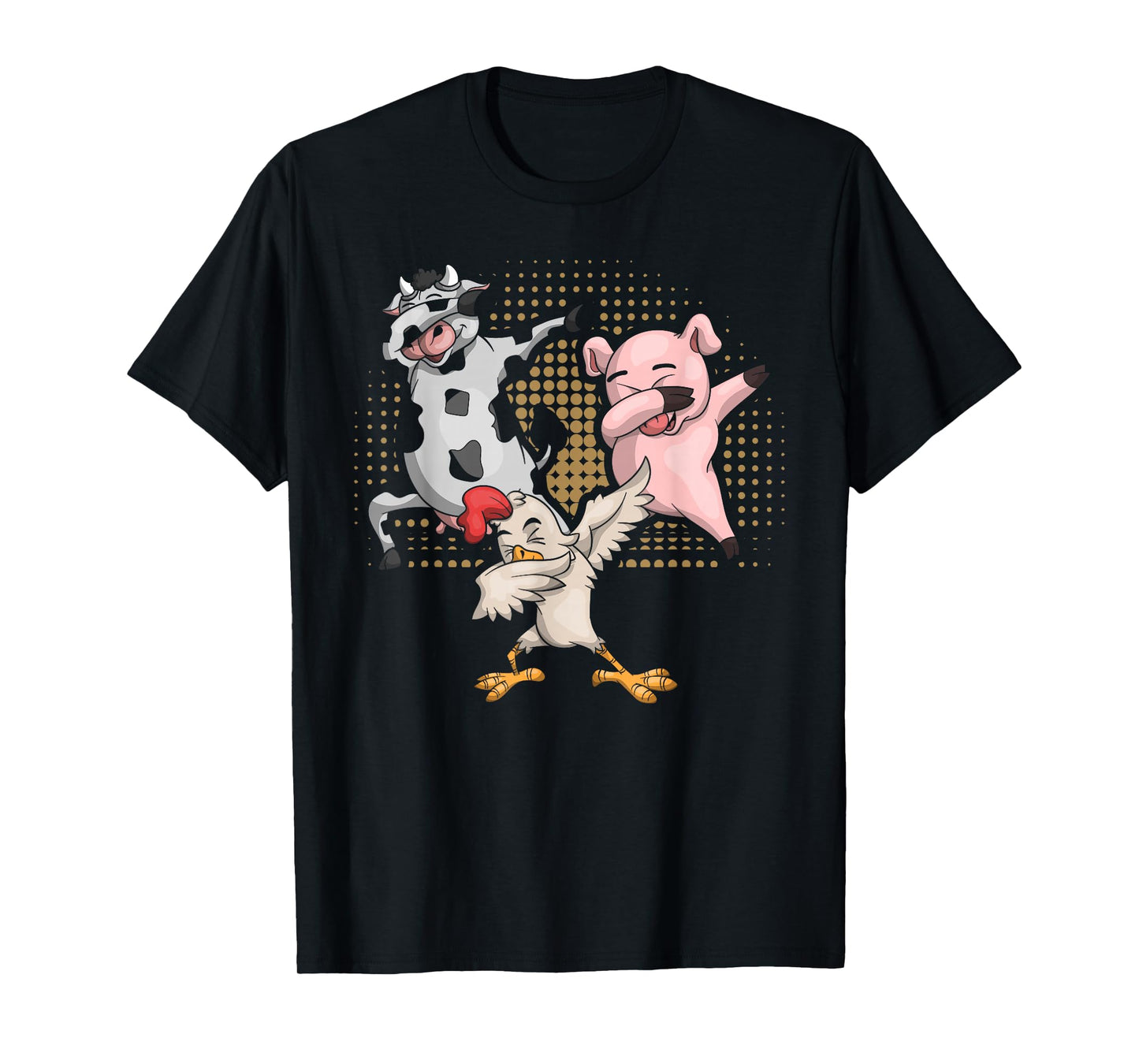 Dabbing Chicken Pig Cow Funny Farm Animal T-Shirt