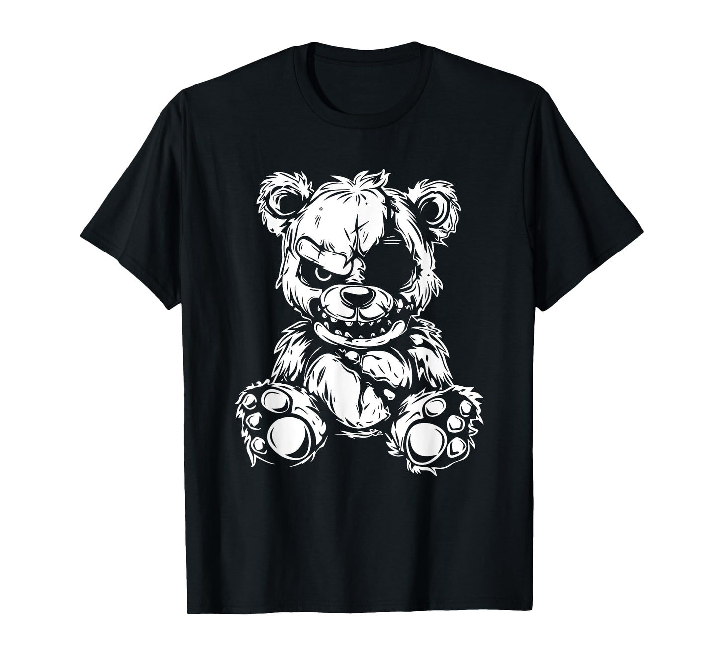Horror Teddy Bear T-Shirt, Small, Black