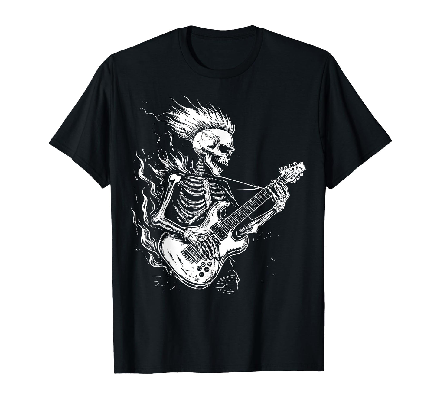 Skeleton Guitar Heavy Metal T-Shirt