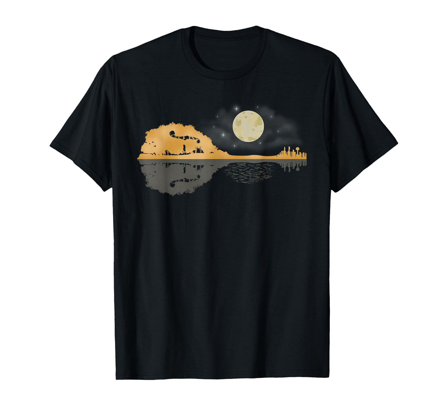 Mandolin Shirt Men Country Music Tshirt Moon Bluegrass T-Shirt