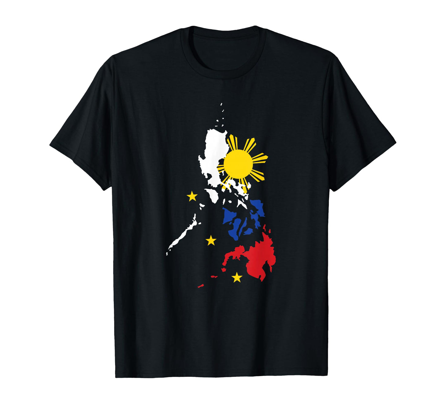 Philippine map with three stars for Proud Filipinos T-Shirt
