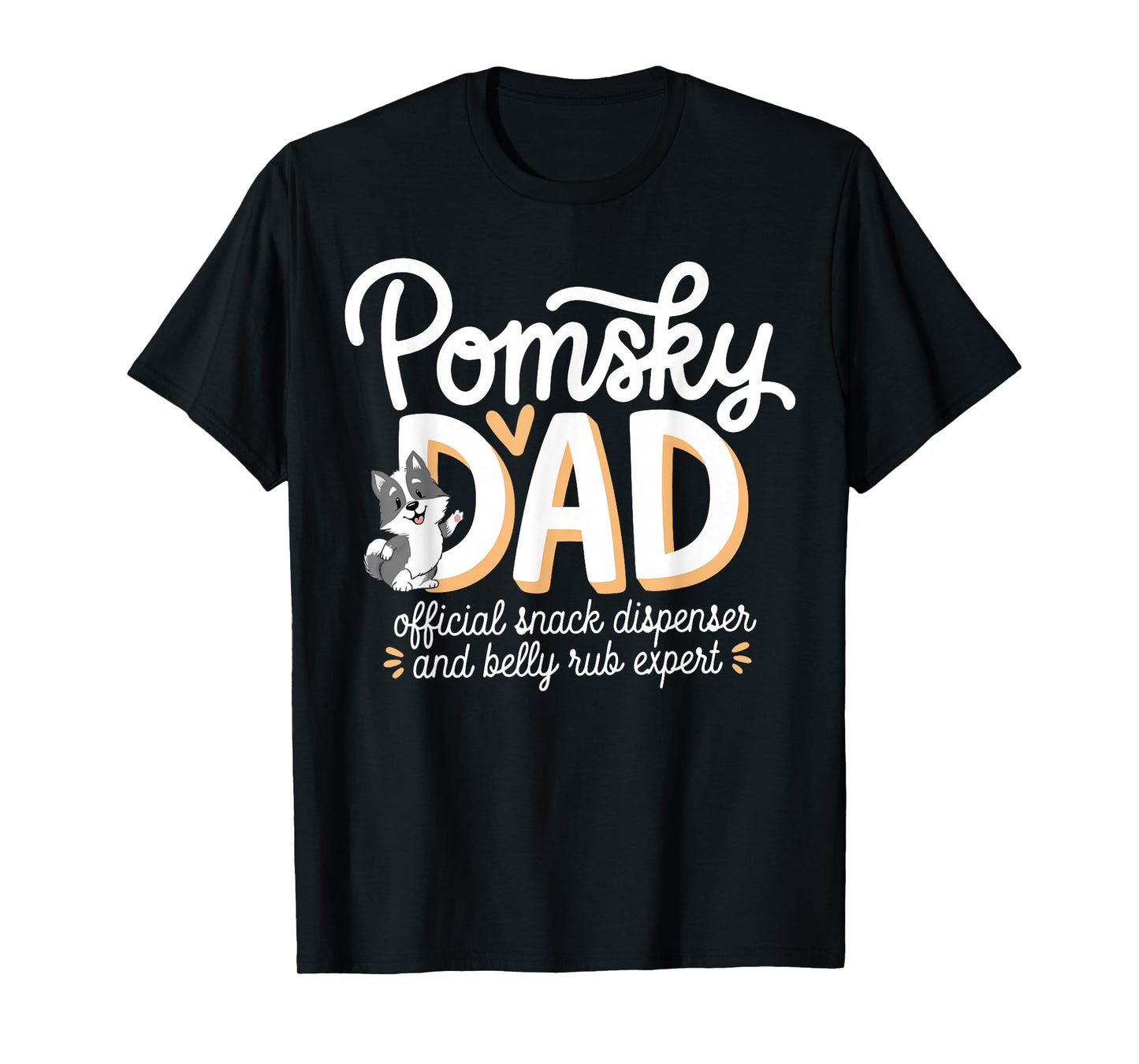 Pomsky Dad Dog Owner Funny Father Of Pomsky T-Shirt