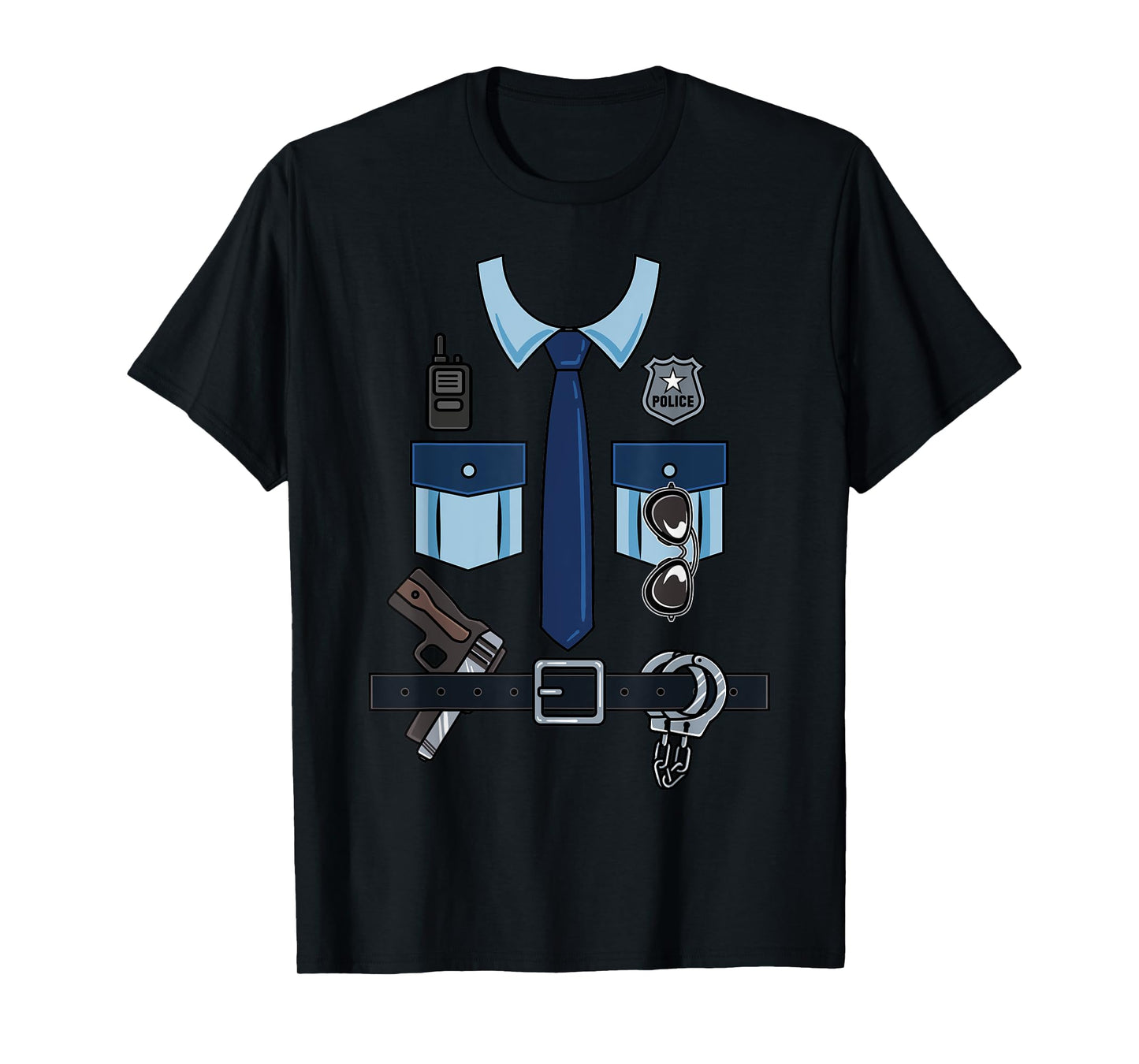 Halloween Policeman Costume Police Officer Cop Uniform Funny T-Shirt