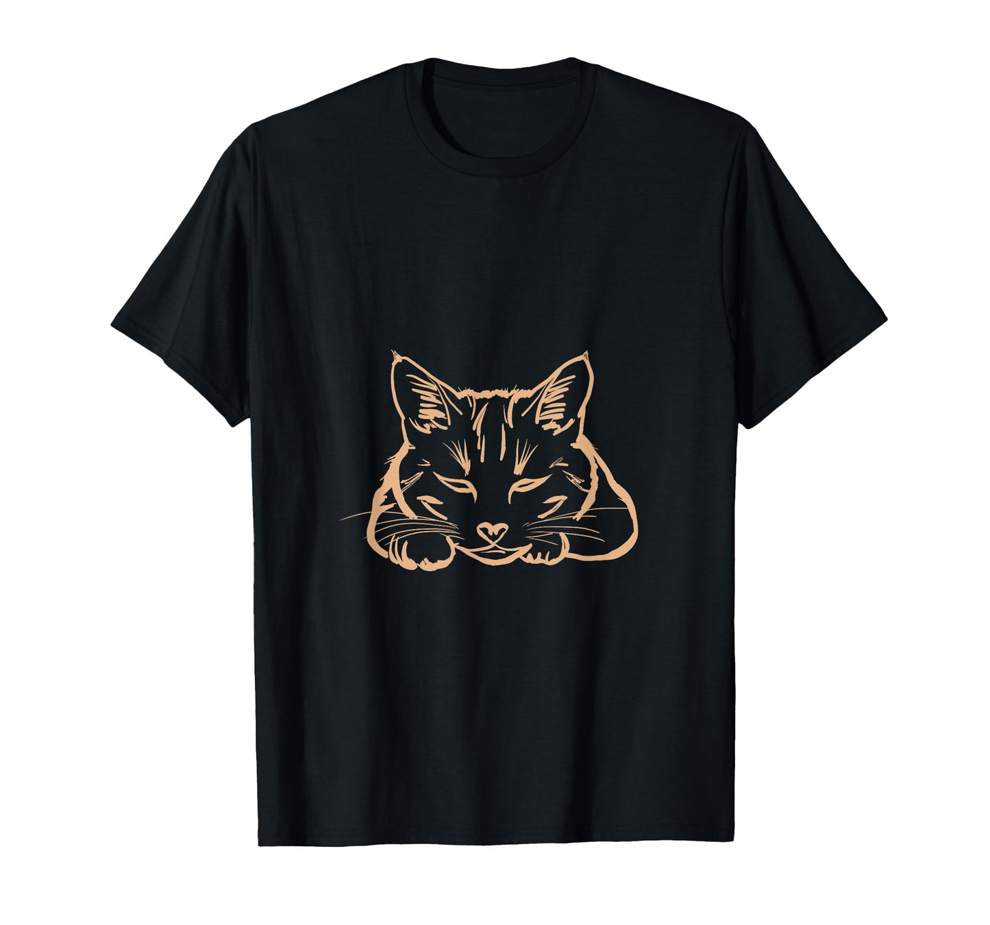 Dreaming Kitty – Cute Sleeping Cat in Lines T-Shirt