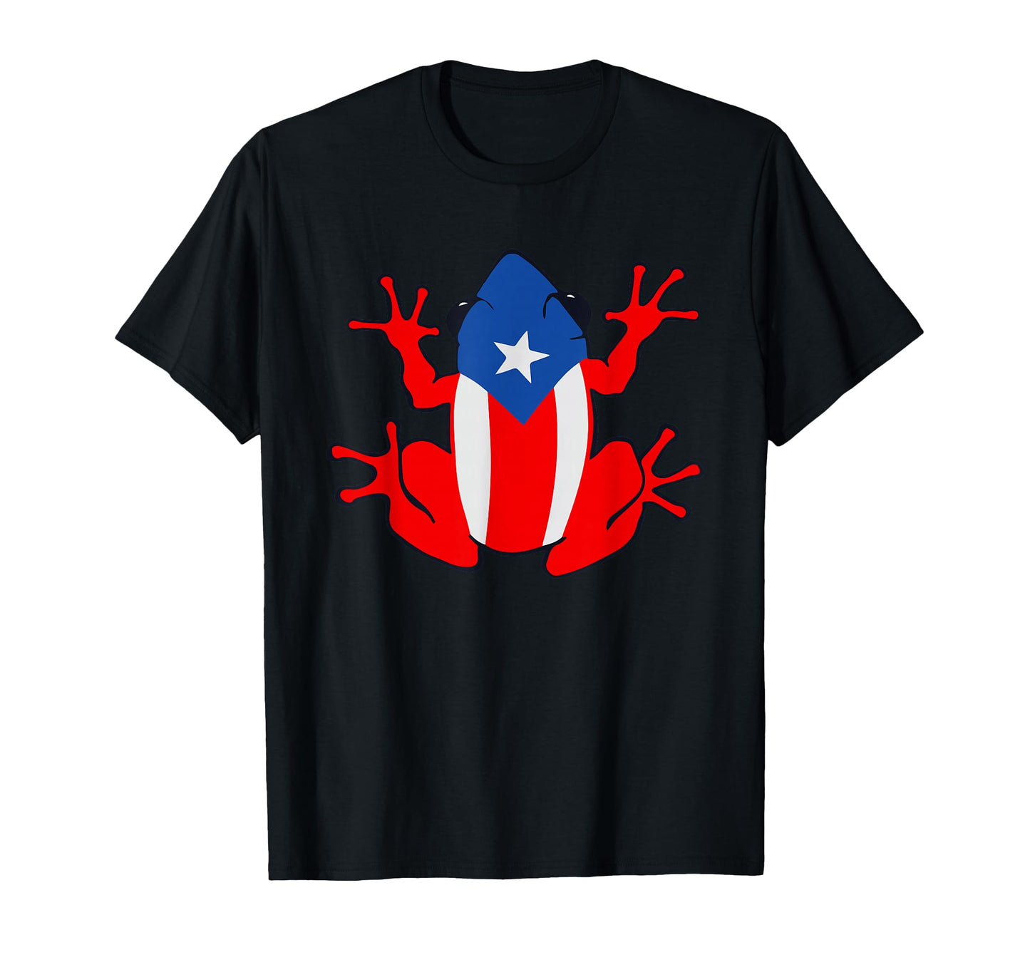 Patriotic Puerto Rico Flag Frog Puero Rican Culture Roots T-Shirt