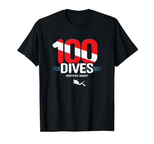 100th Dive Gift - Diver Down Flag - Scuba Diving T-Shirt