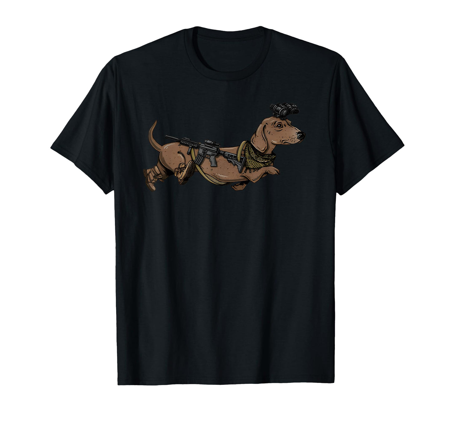 Funny Dog Dachshund with NVG Meme Tactical Wiener T-Shirt