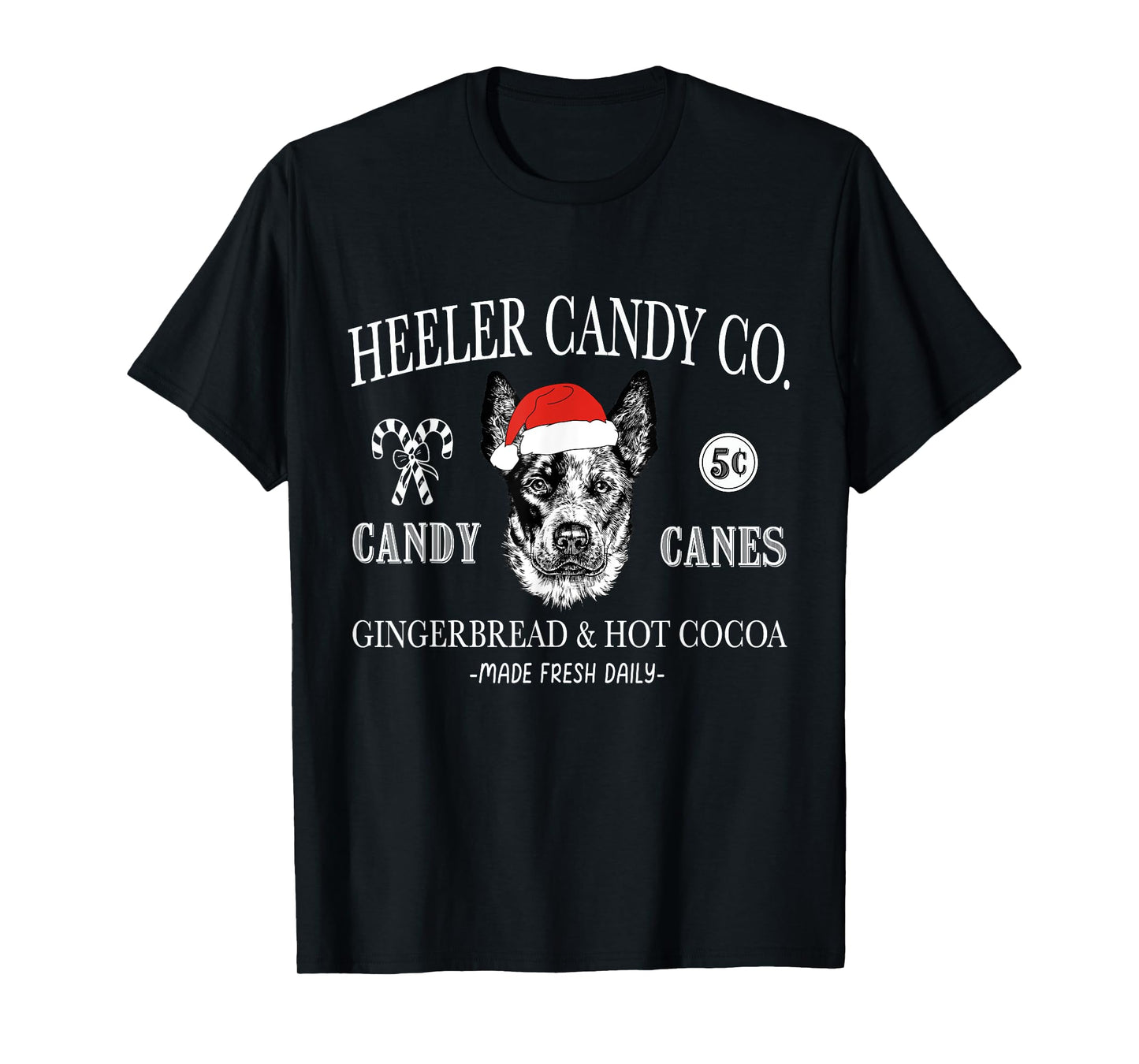 Funny Santa Australian Cattle Dog Christmas Vintage Holiday Men Women Kids T-Shirt