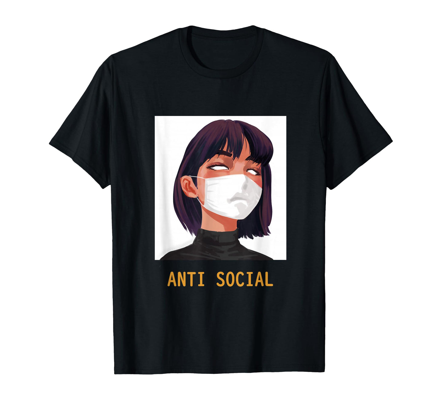 Antisocial Shirt Vaporwave Aesthetic Japanese Emo Anime Girl T-Shirt