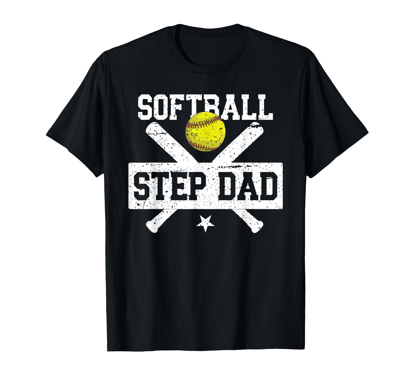 Softball Step Dad Of A Softball Player Stepdad T-Shirt