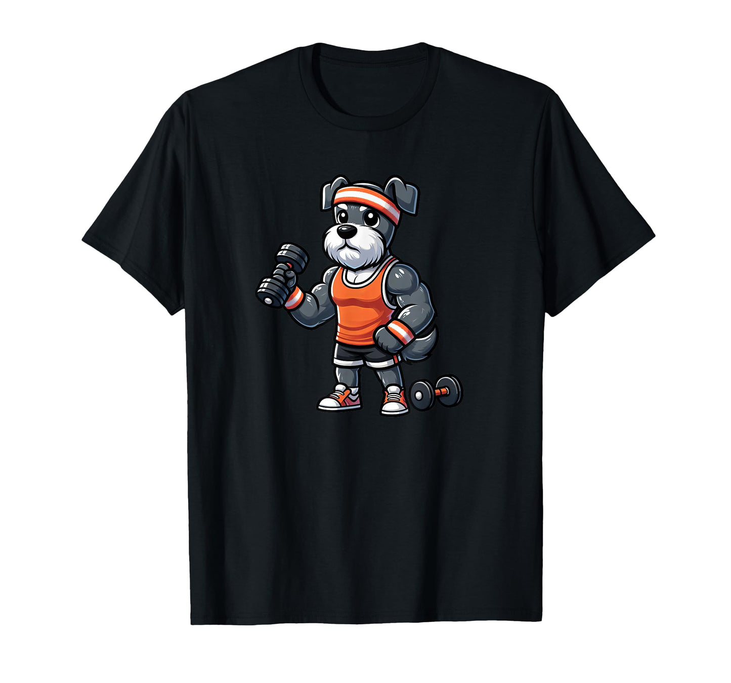 Schnauzer Workout Dog Funny Weightlifting T-Shirt