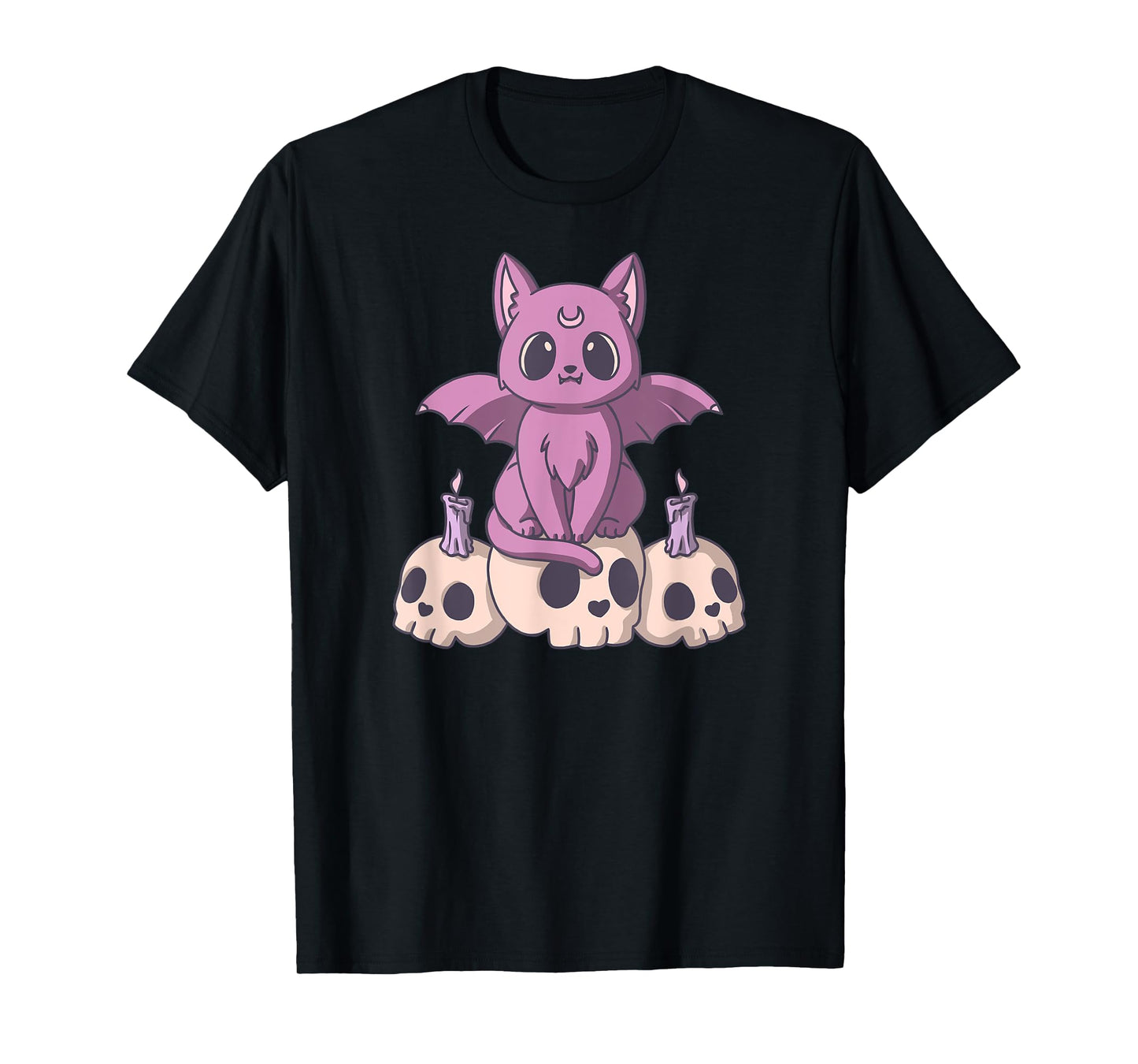 Pastel Goth Satanic Demon Cat And Skull Anime Kawaii T-Shirt for Men Women