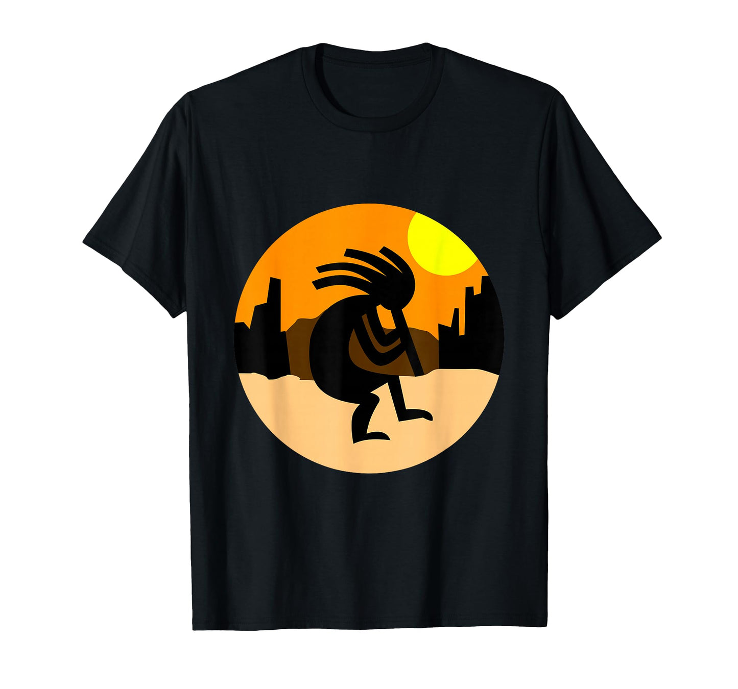 Kokopelli Native American Sunset T-Shirt T-Shirt