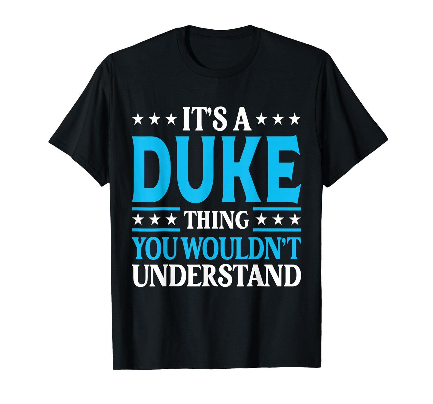 Duke Gift Duke Tee Men Name Birthday Gifts - Black - Small - Classic Fit - Crew Neck - Short Sleeve - Cotton, Polyester - Modern - Personalized T-Shirt