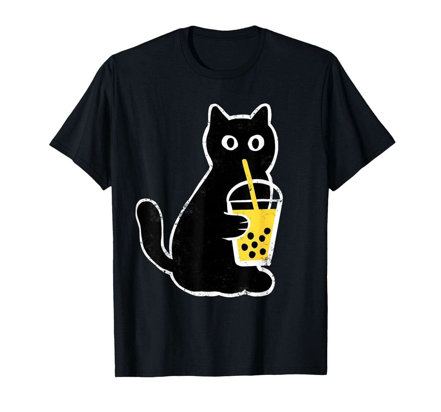 Womens Cat Boba Funny Anime Japanese Bubble Tea Lover T-Shirt