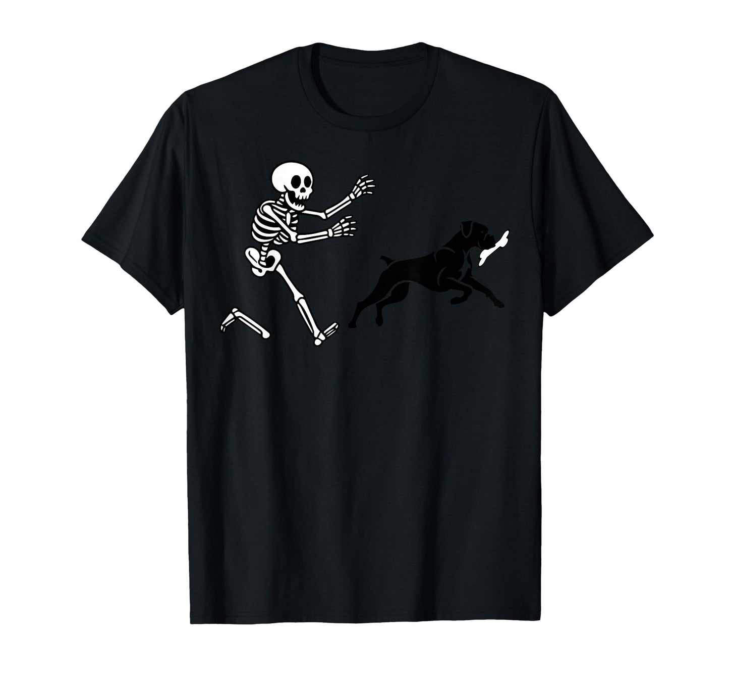Funny Boxer Running Skeleton Halloween T-Shirt