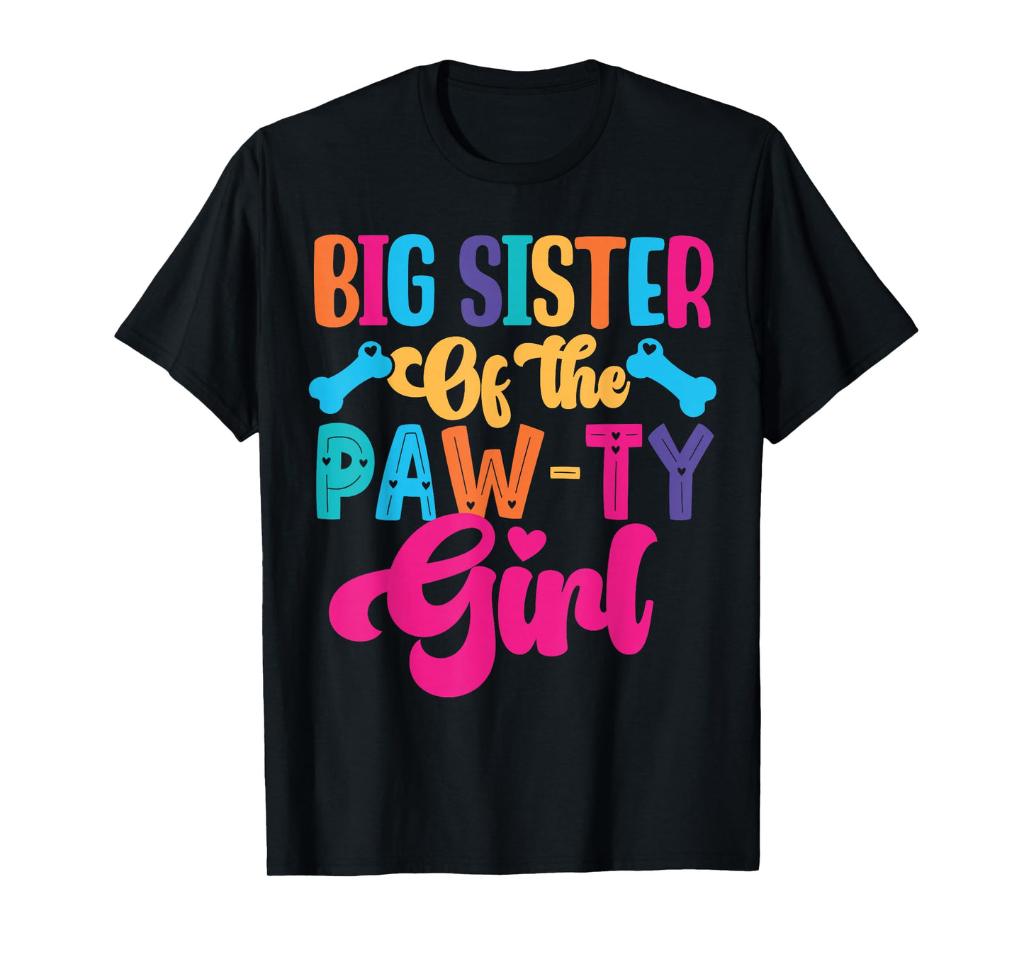 Big Sister Of The Birthday Girl Dog Paw Family Matching T-Shirt