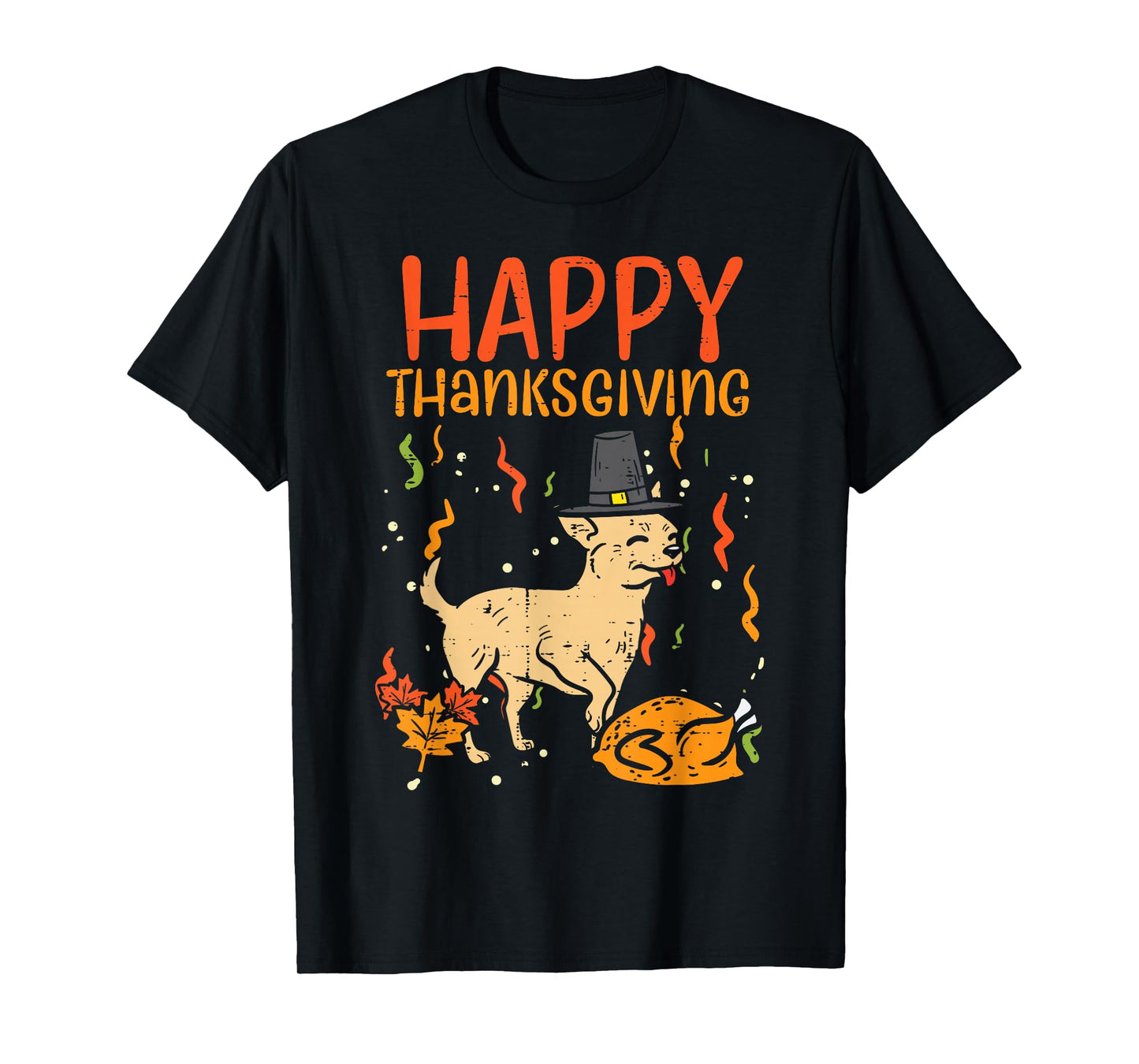 Happy Thanksgiving Chihuahua Turkey Chiwawa Dog Fall Autumn T-Shirt
