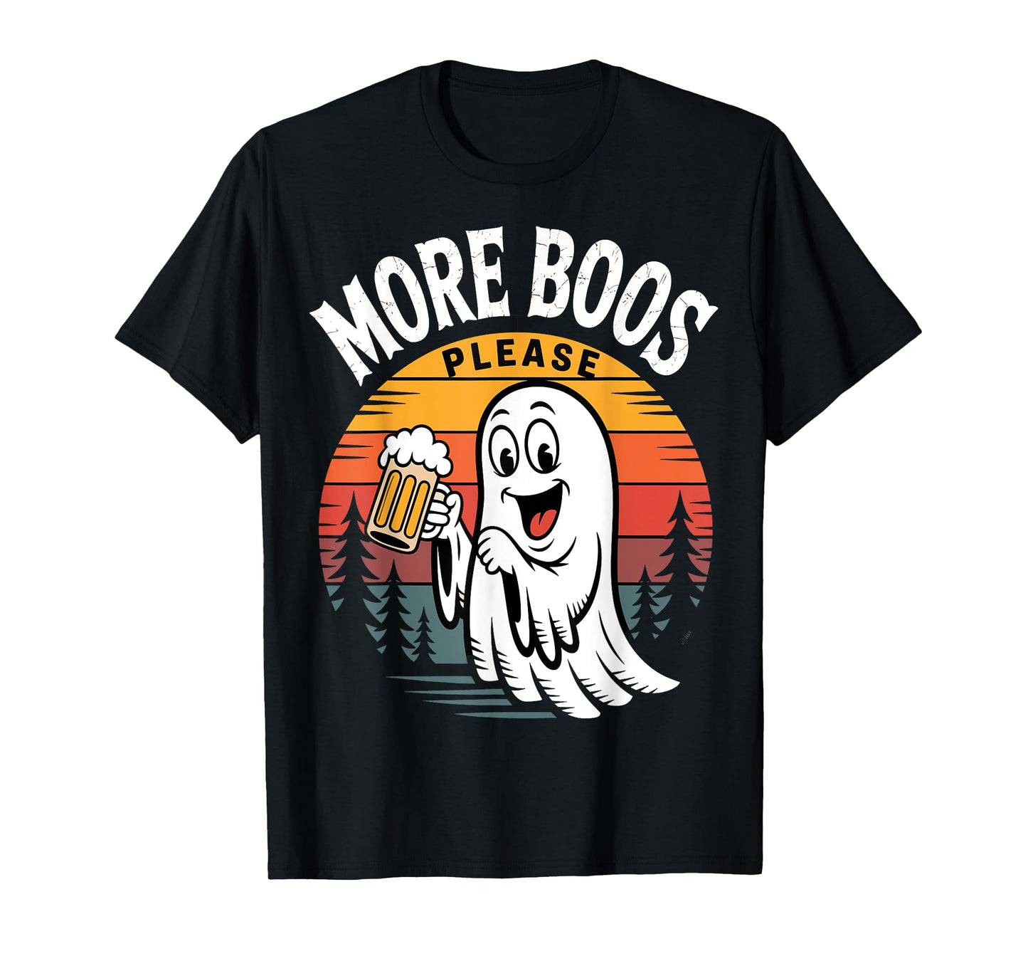 More Boos Please Funny Ghost Beer Halloween T-Shirt