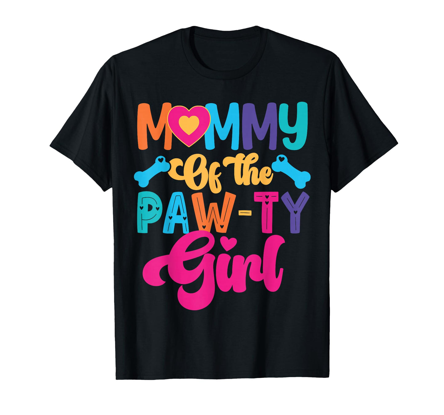 Mommy of The Birthday Girl Dog Paw Family Matching Party T-Shirt