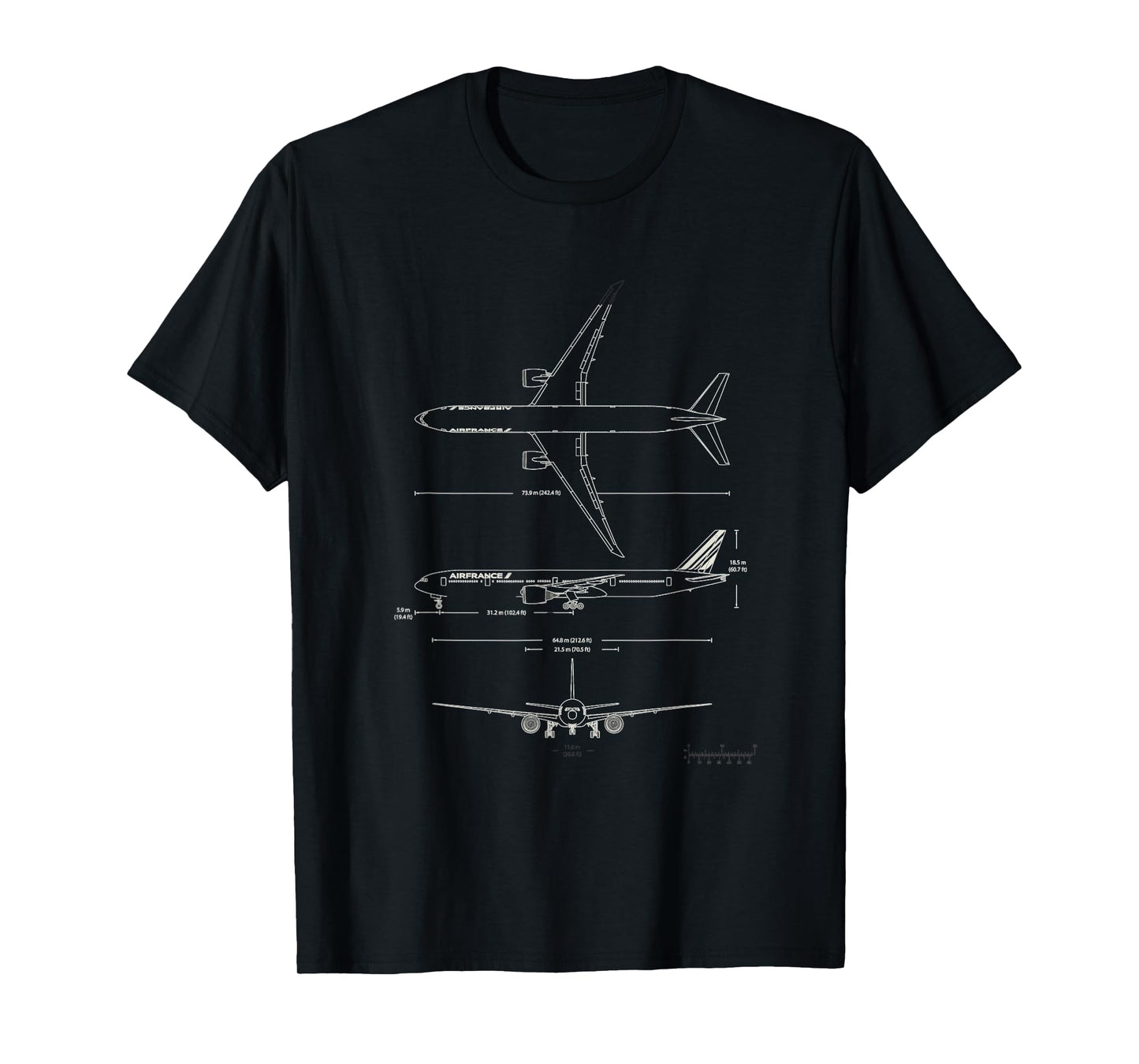 B-777 Aircraft blueprint T-Shirt