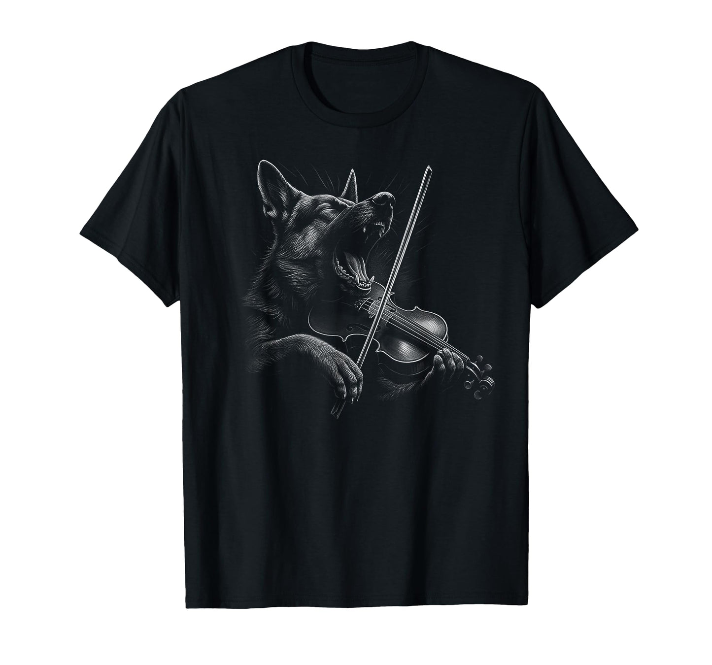 German Shepherd Playing Violin Violinist Dog Lover T-Shirt