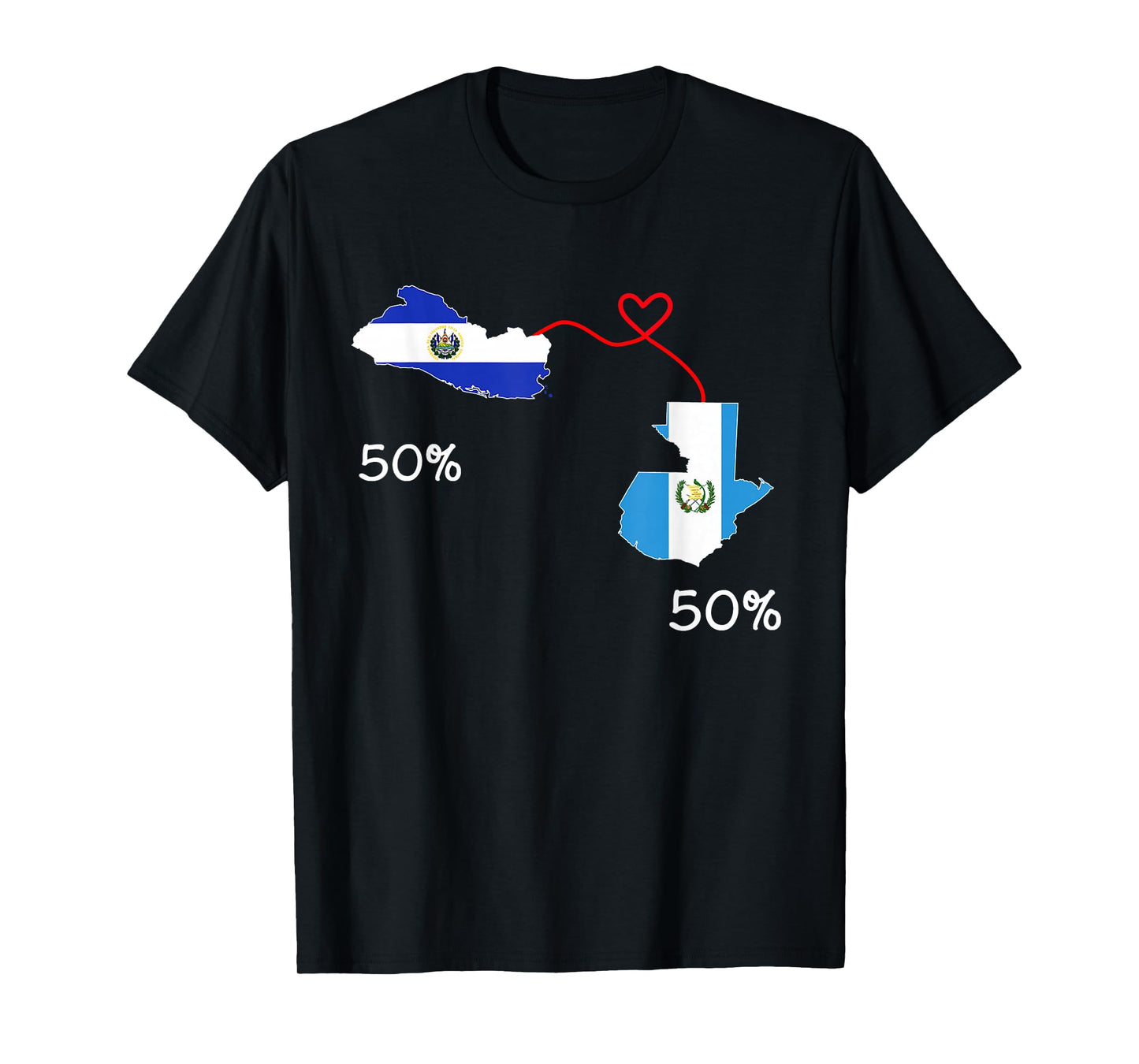 Half salvadorian Half Guatemalan Flag Map Guatemala T-Shirt