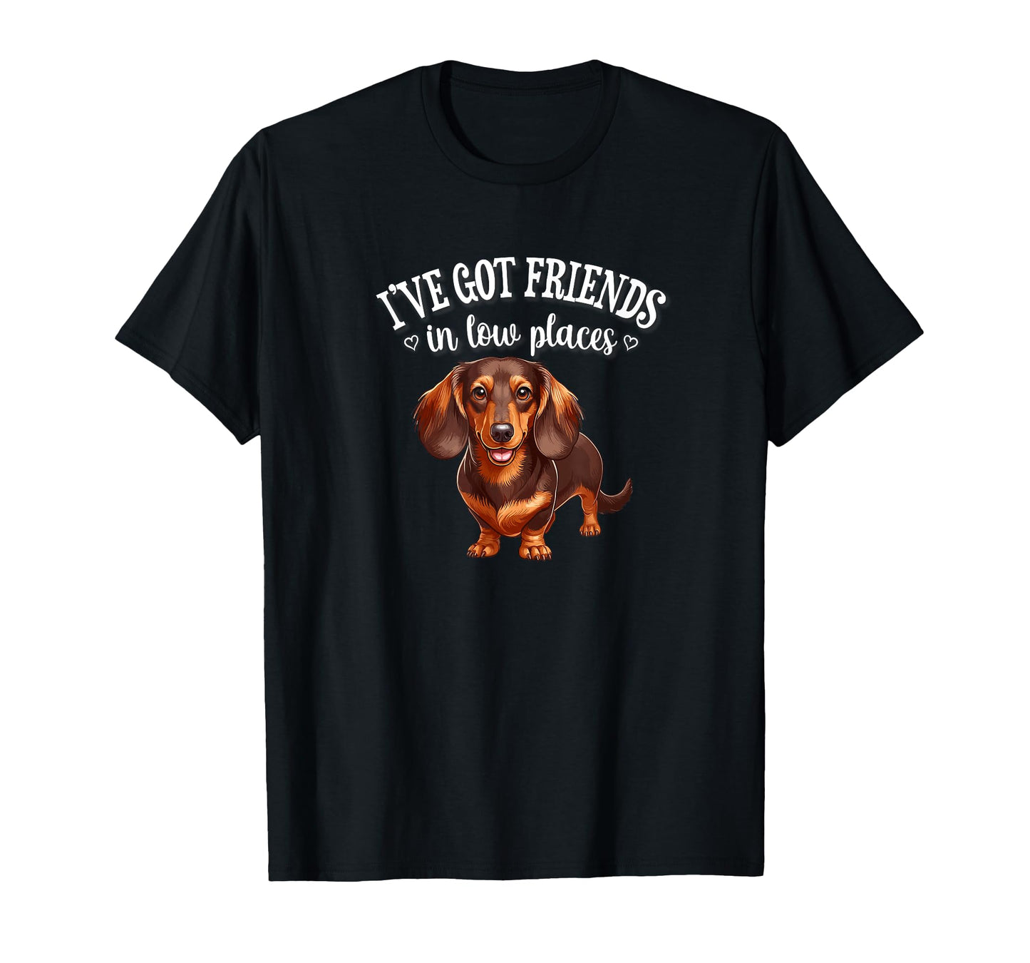 Funny Friends In Low Places Brown Dachshund Lover T-Shirt