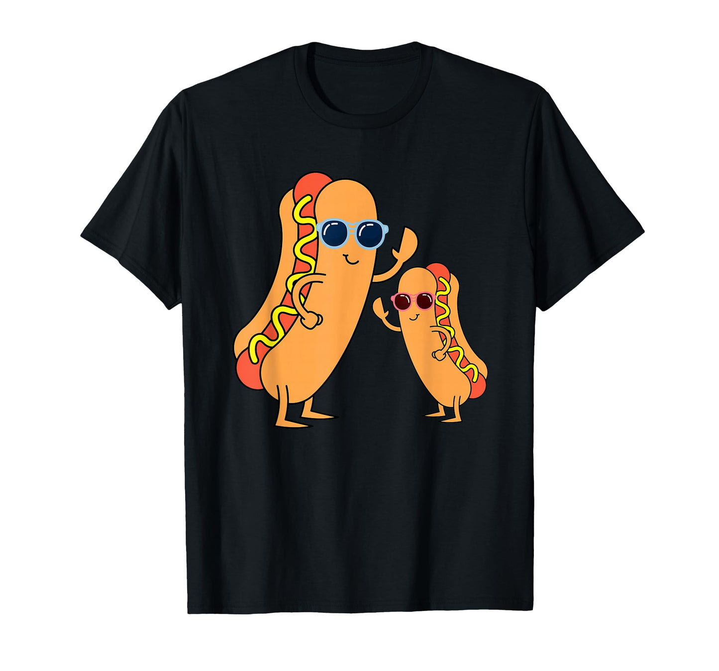 Cool Franks Sausages Weiner Fast Food Sunglasses Hot Dog T-Shirt