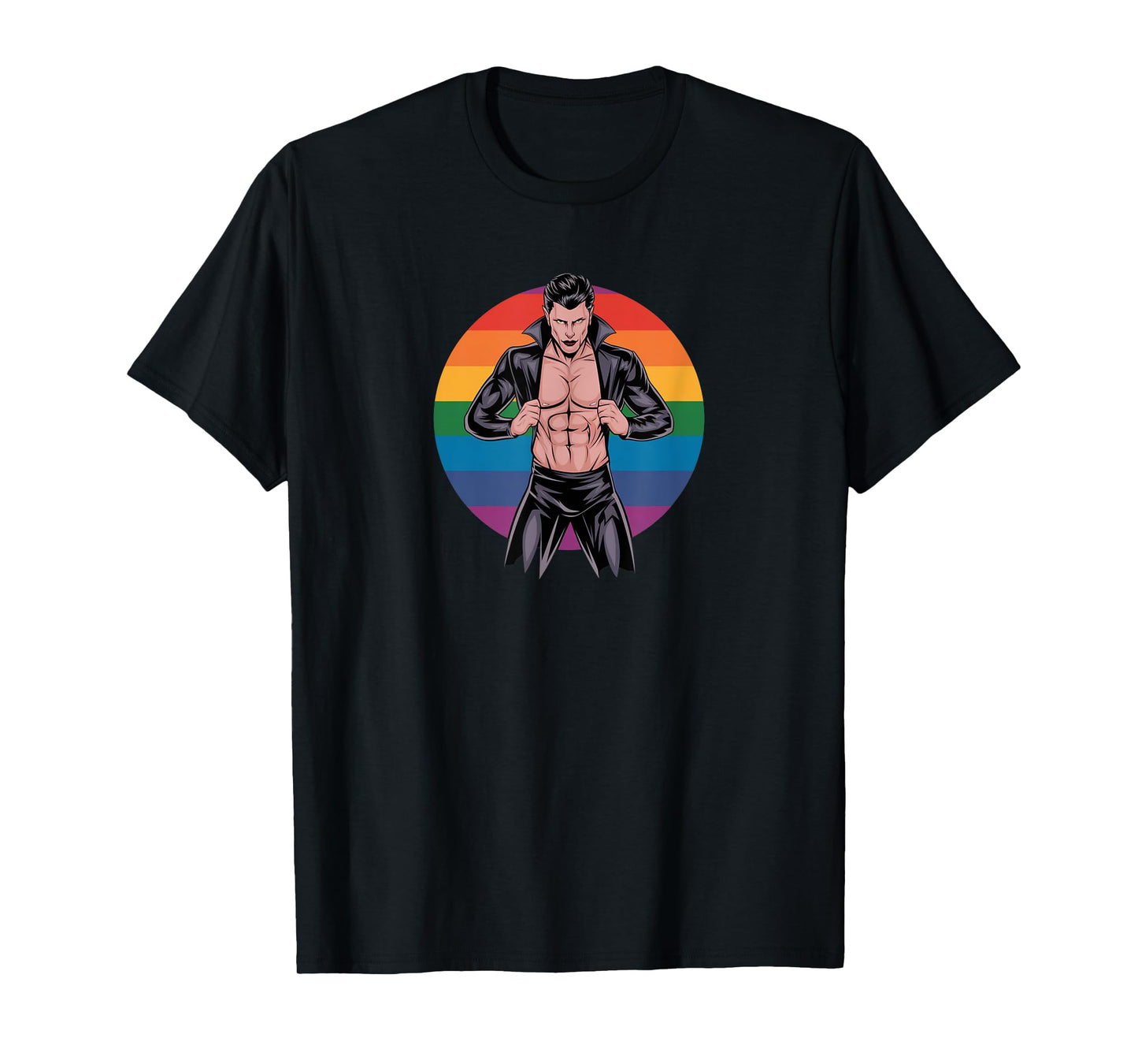 Pride Vampire Dracula Muscle Daddy Gay Pride LGBT Halloween T-Shirt