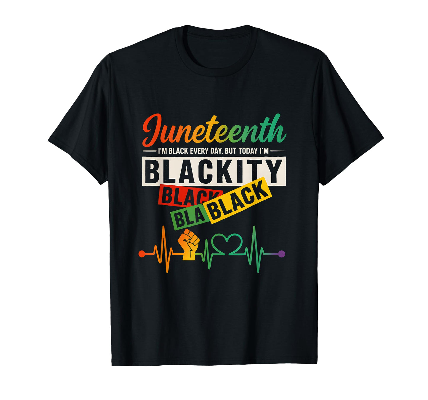 Juneteenth Blackity Heartbeat Black History African America T-Shirt