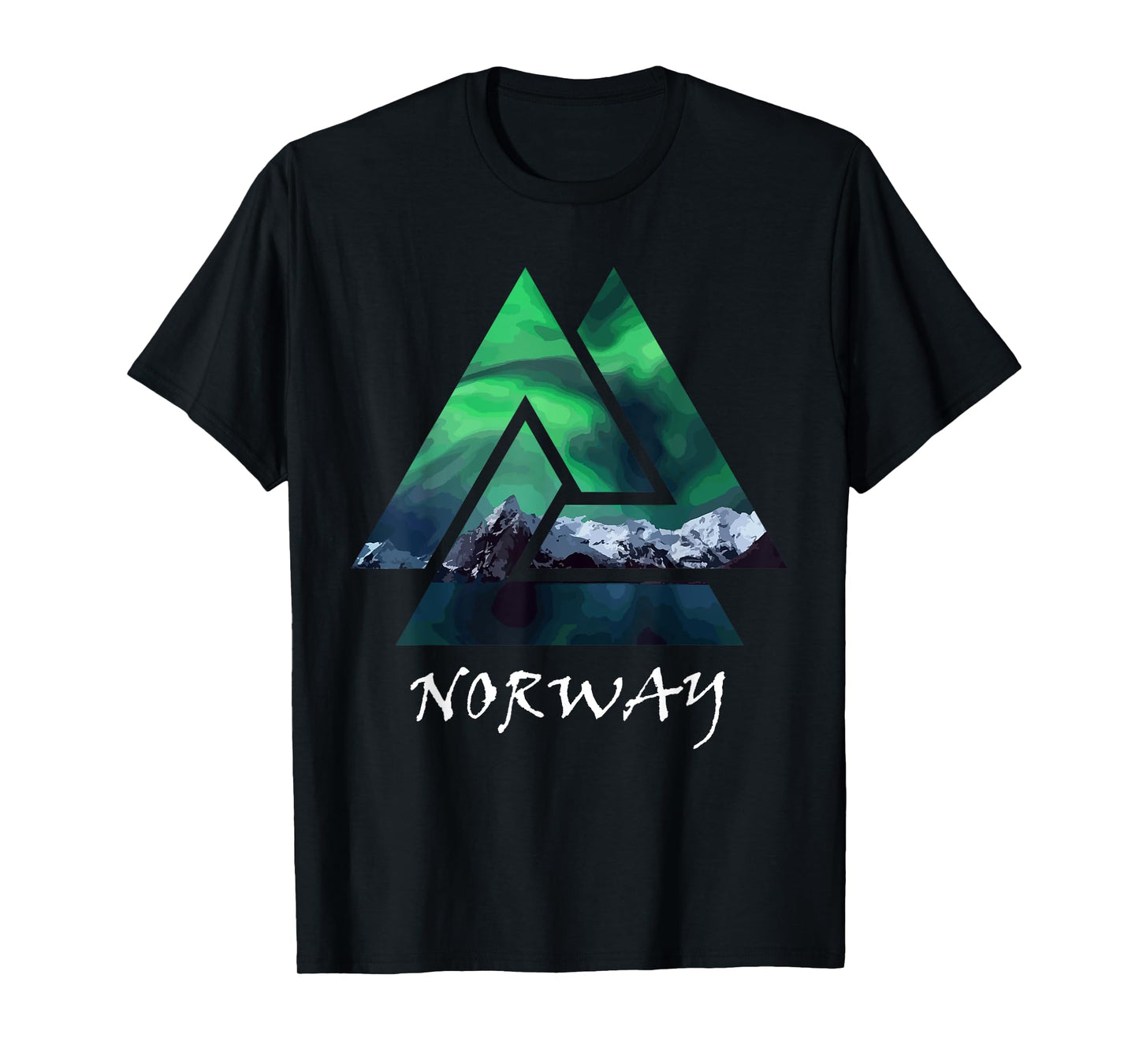 Norway Northern Lights Geometric T-Shirt