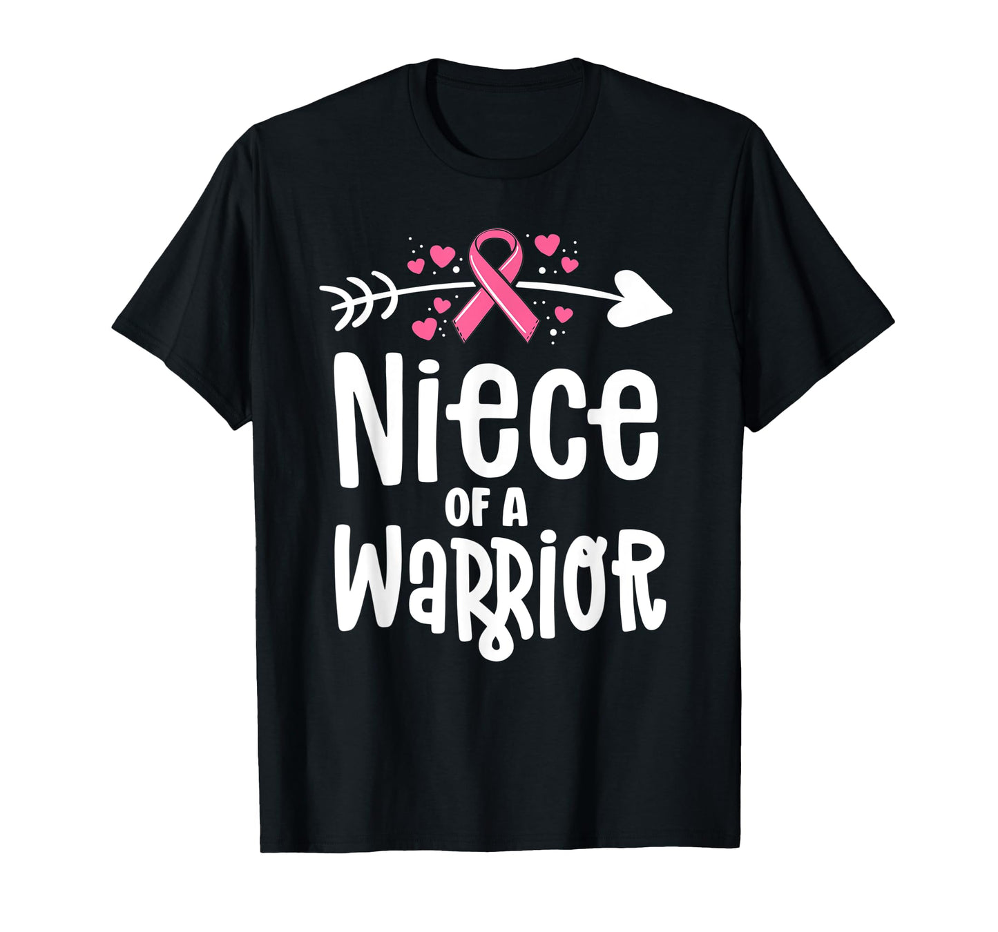 Niece Of A Warrior Family Breast Cancer Shirts Pink Ribbon T-Shirt