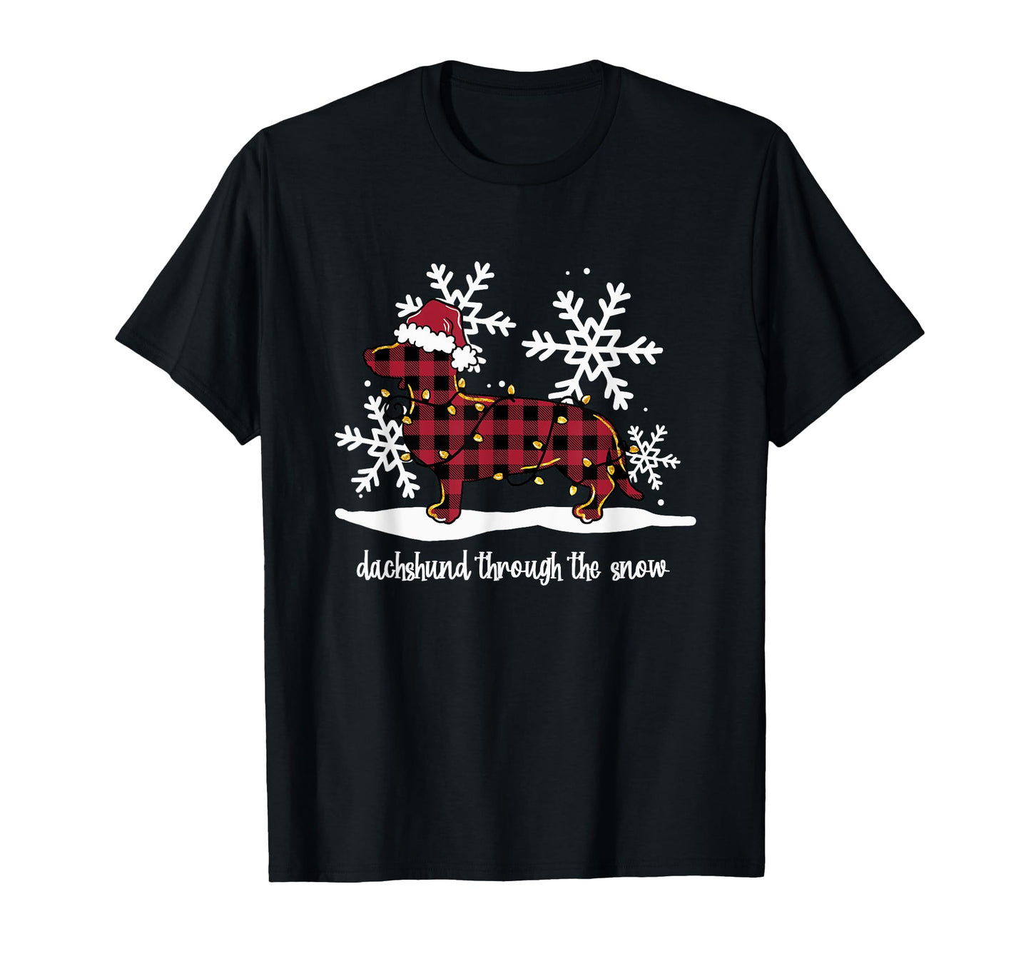 Dachshund Through The White Snow Retro Dachshund Lover Owner T-Shirt