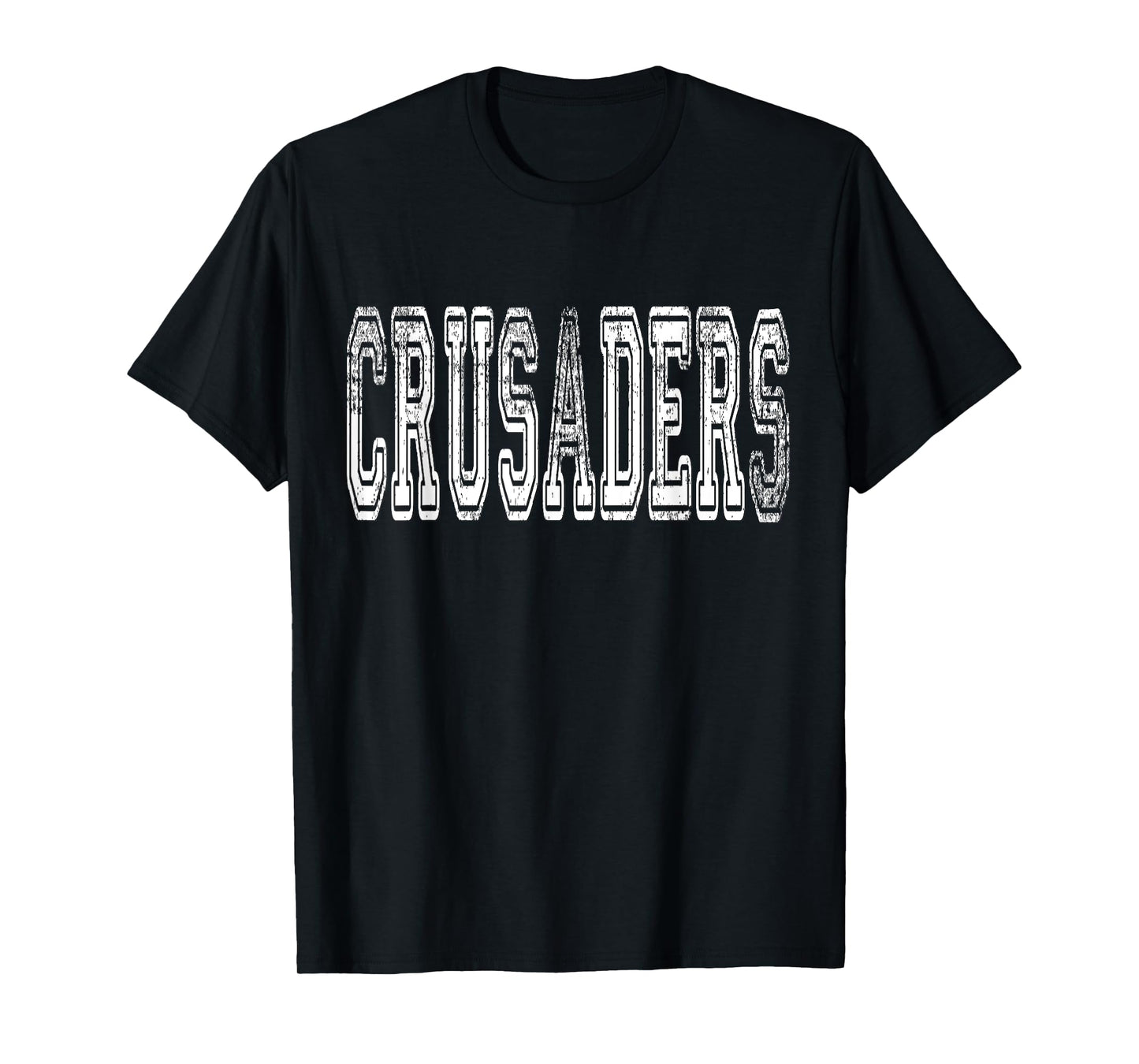 Crusaders Mascot Distressed Vintage School Sports Name Fans T-Shirt