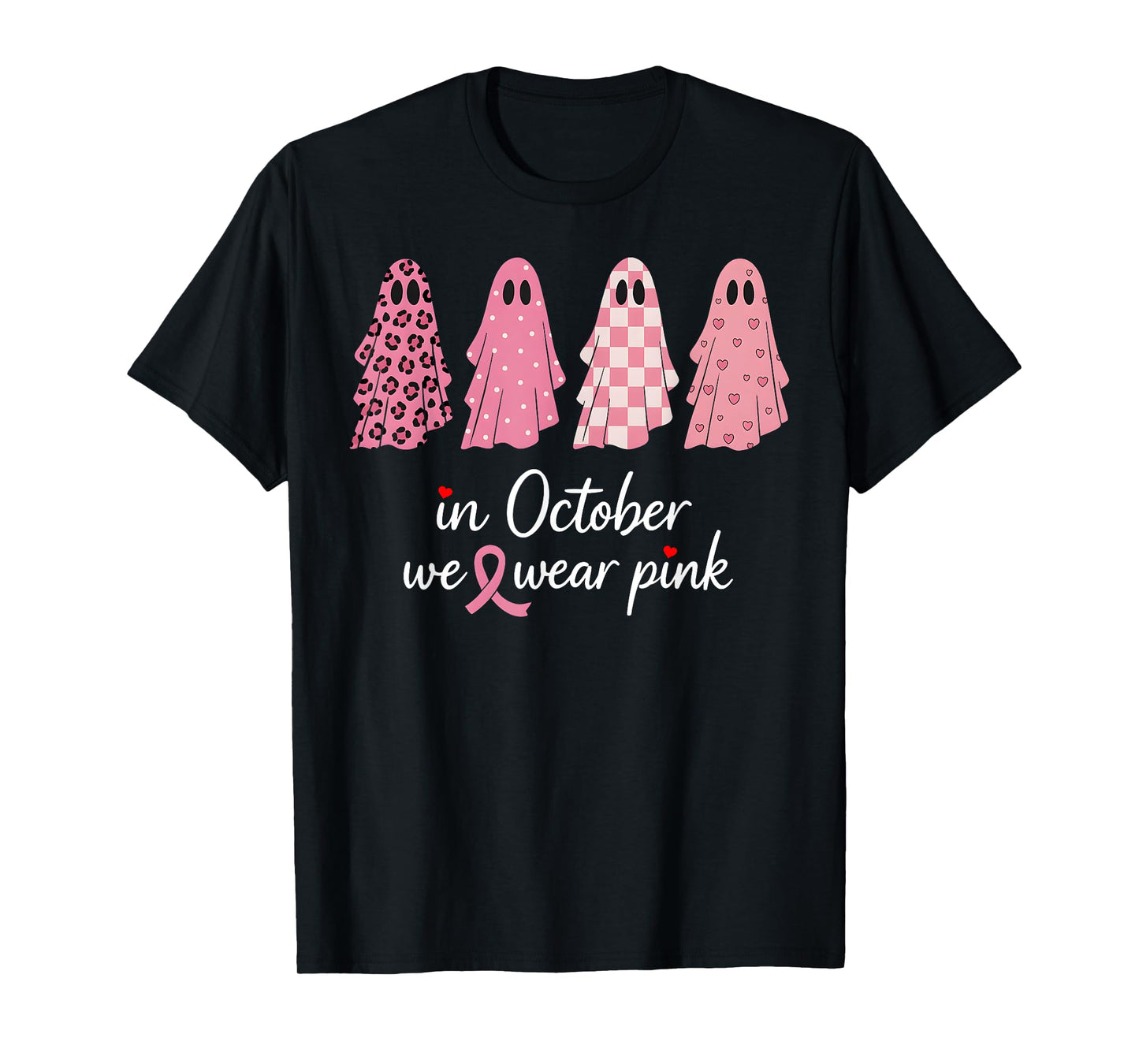 In October We Wear Pink Breast Cancer Awareness Halloween T-Shirt