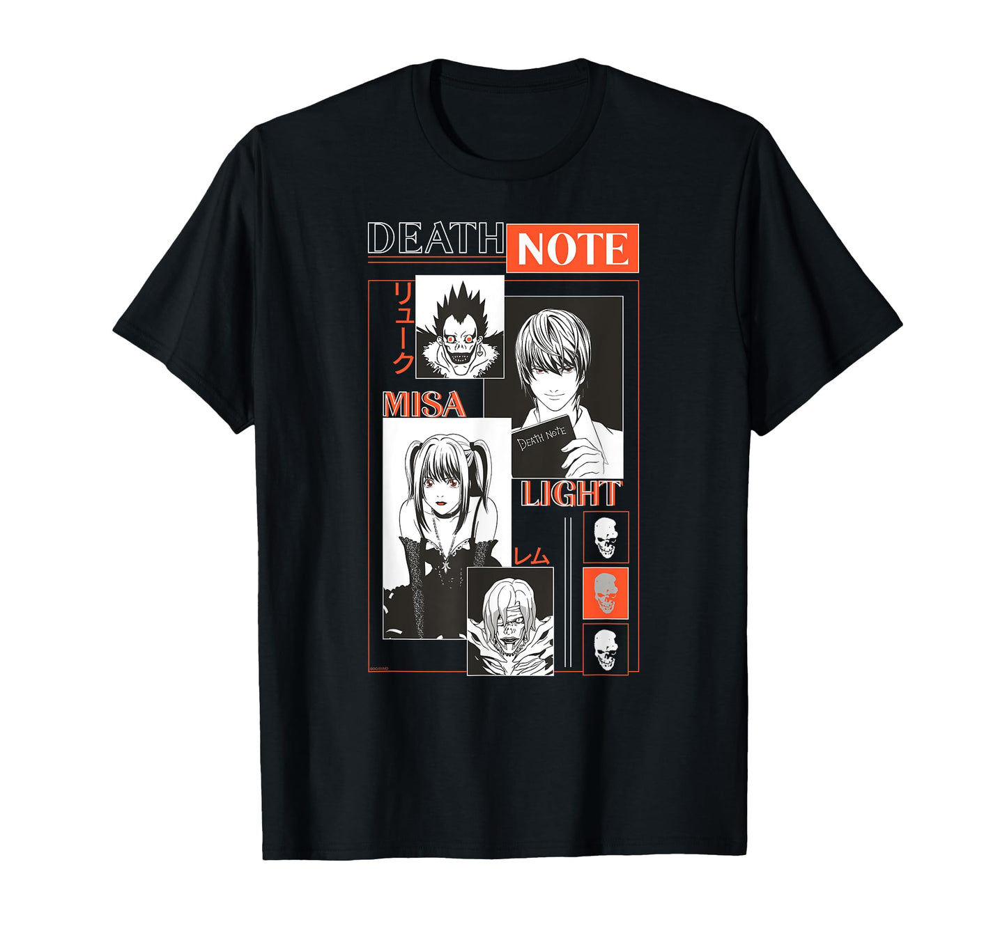 Death Note Modern Character Box Collage Anime T-Shirt