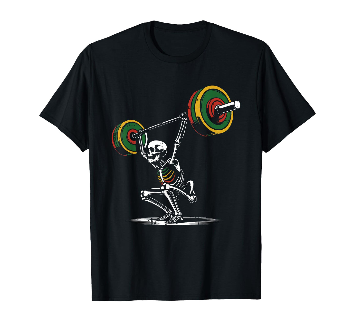 Skeleton Lifting Fathers Day Gym Workout Dad Papa Men T-Shirt