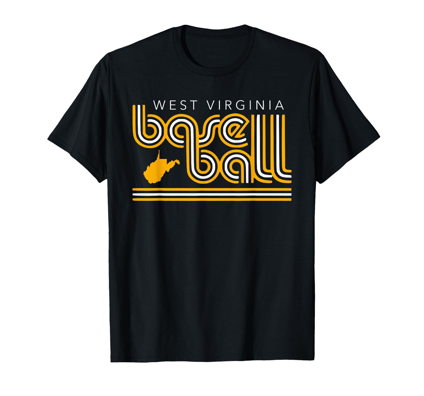 Retro Font West Virginia Baseball Player WV Ball Team Gear T-Shirt