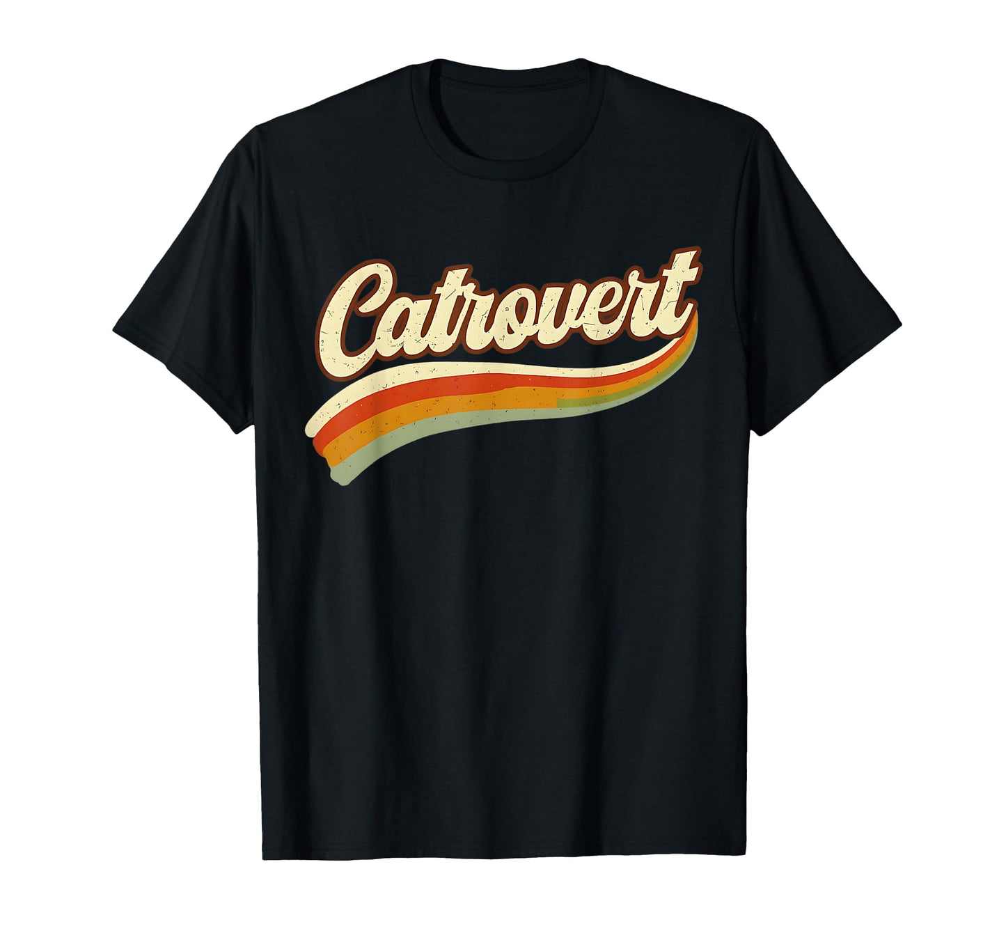 Retro Catrovert Cool Vintage Tees for Introverts Cat Parents T-Shirt