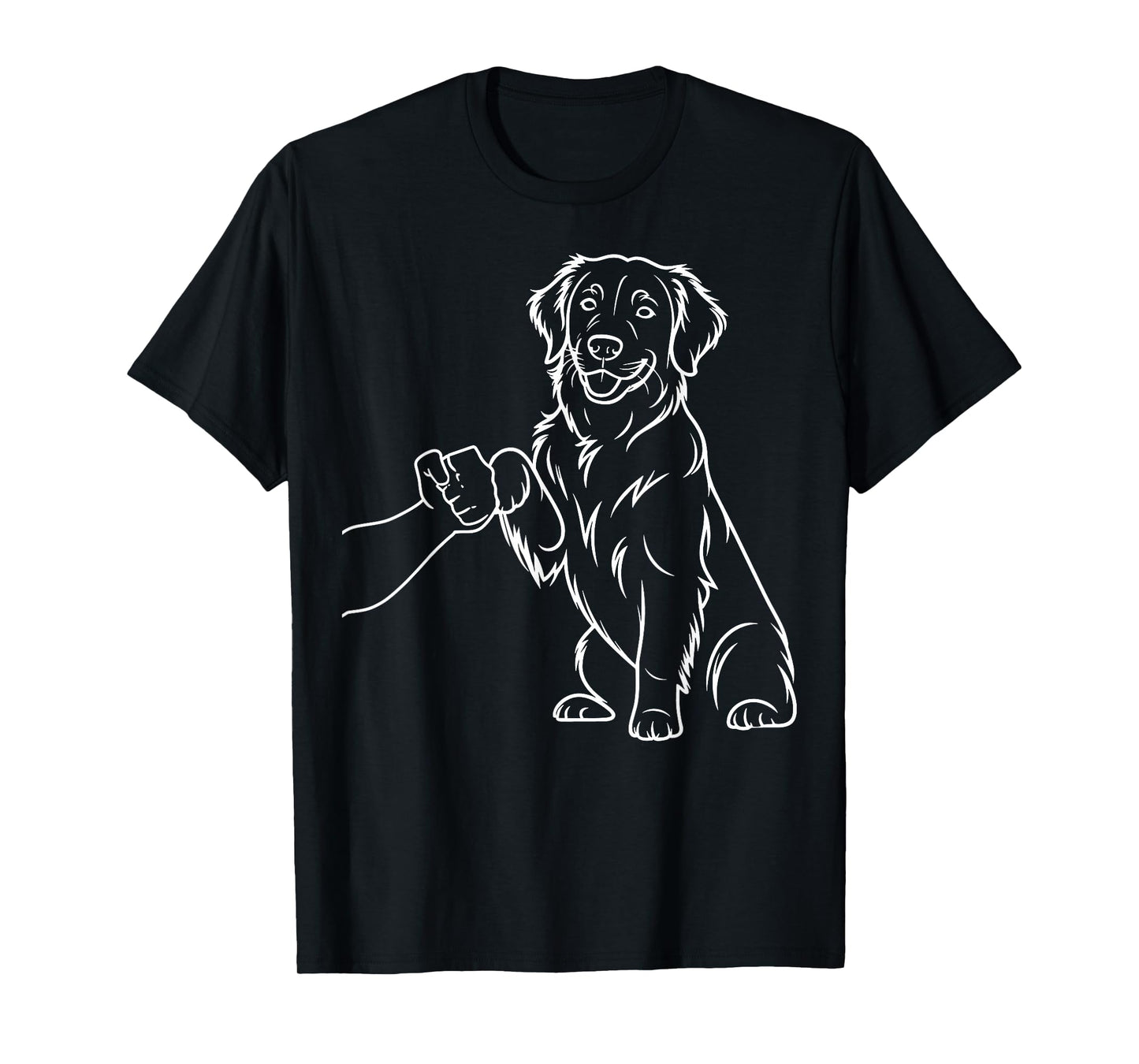 Human and Dog Paw Fist Bump Dog Lover Golden Retriever T-Shirt