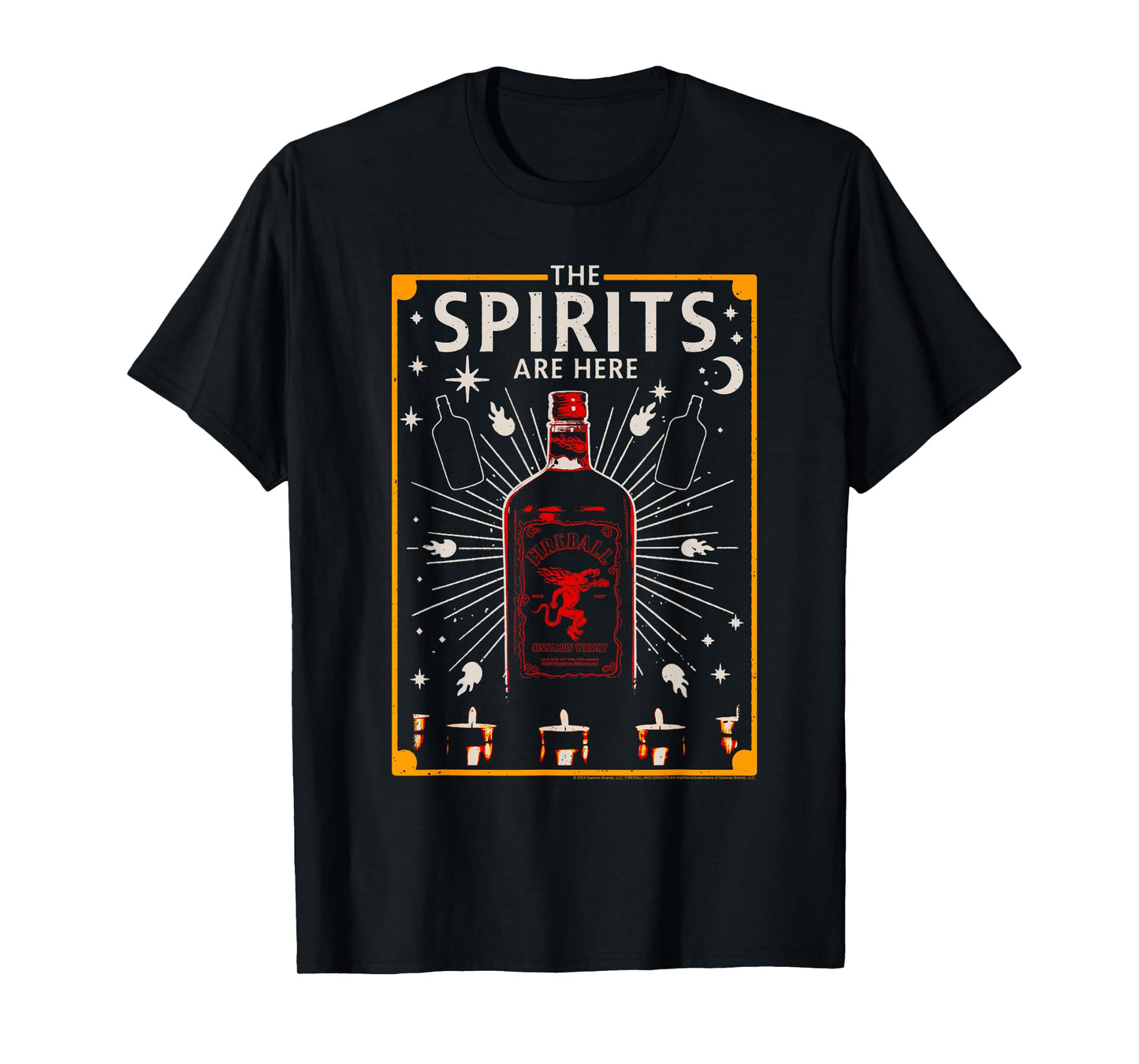 Fireball Cinnamon Whisky Bottle Spirits Are Here T-Shirt