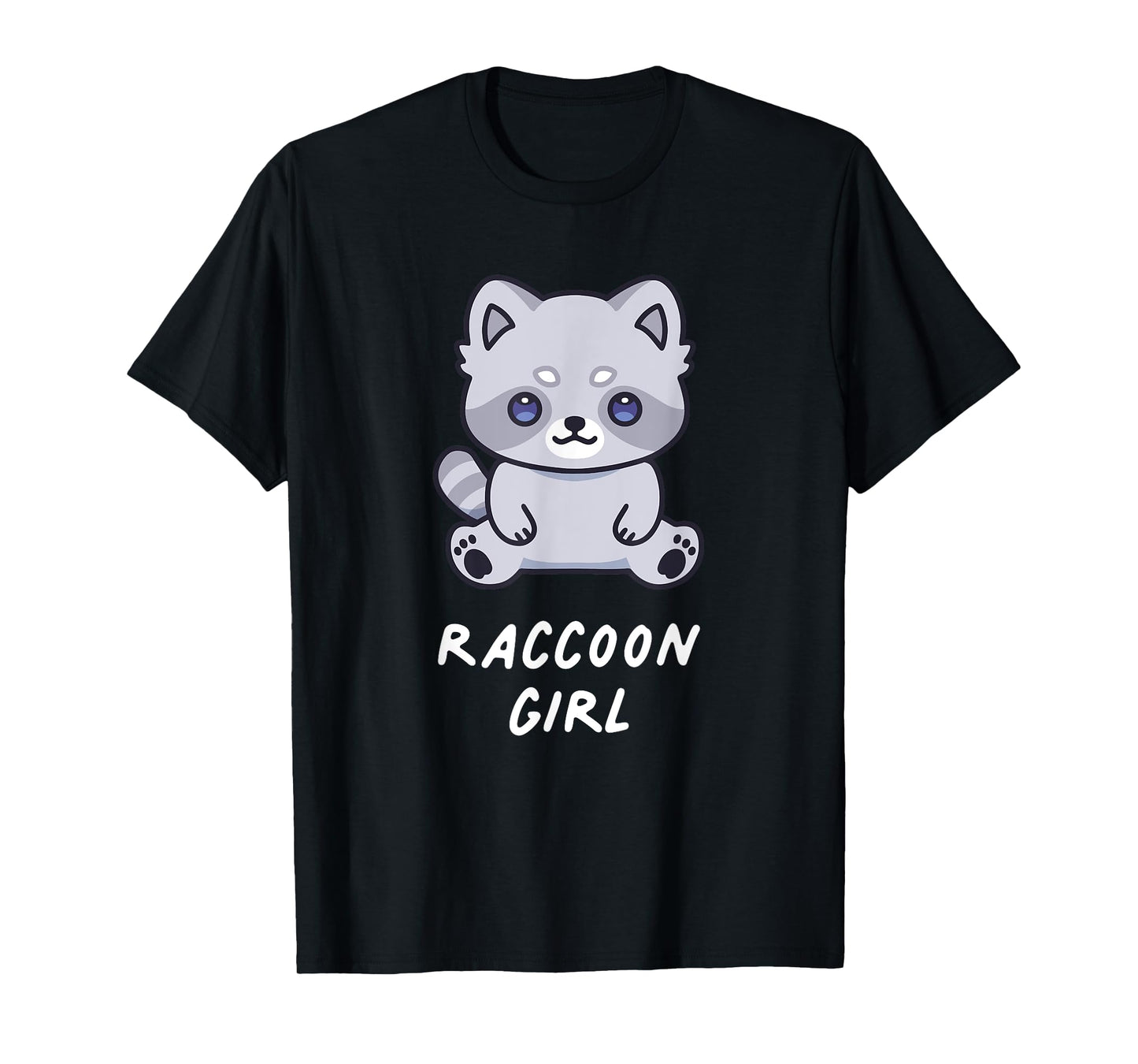 Raccoon Girl Funny Cute Kawaii Lover Aesthetic Family T-Shirt