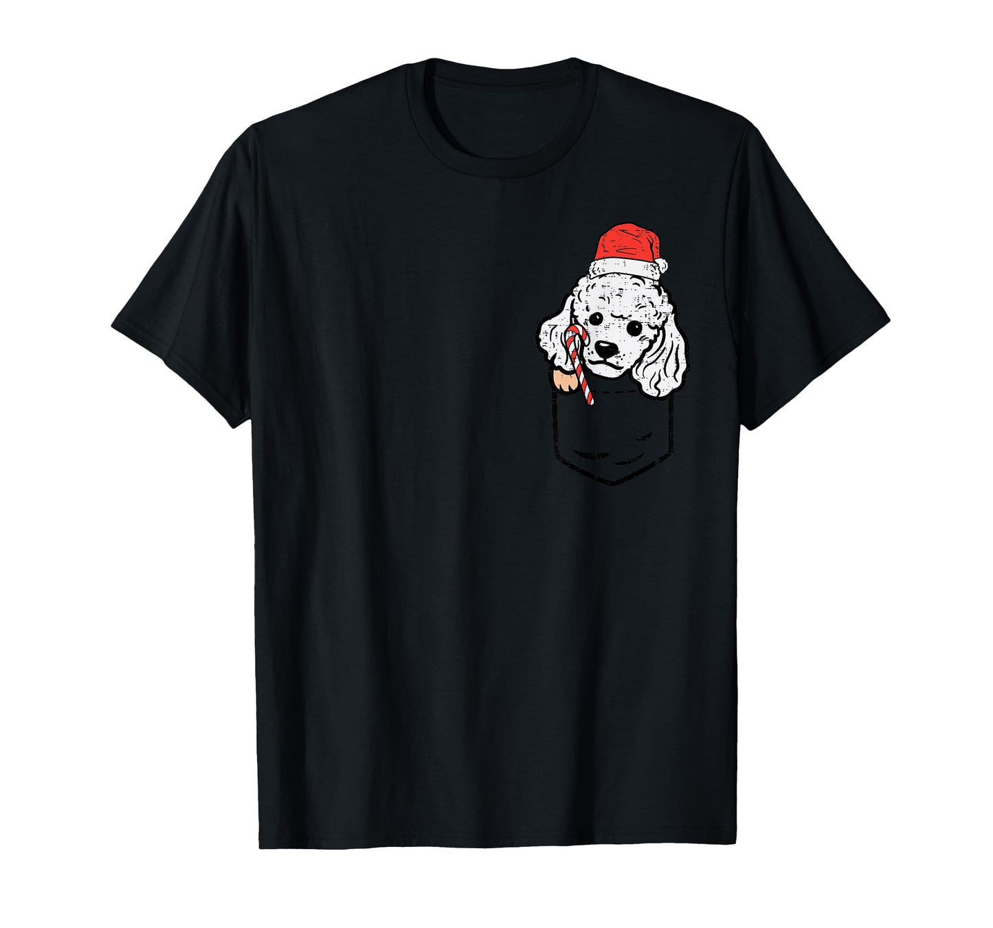 Pocket Poodle Santa Dog Christmas Xmas Men Women T-Shirt